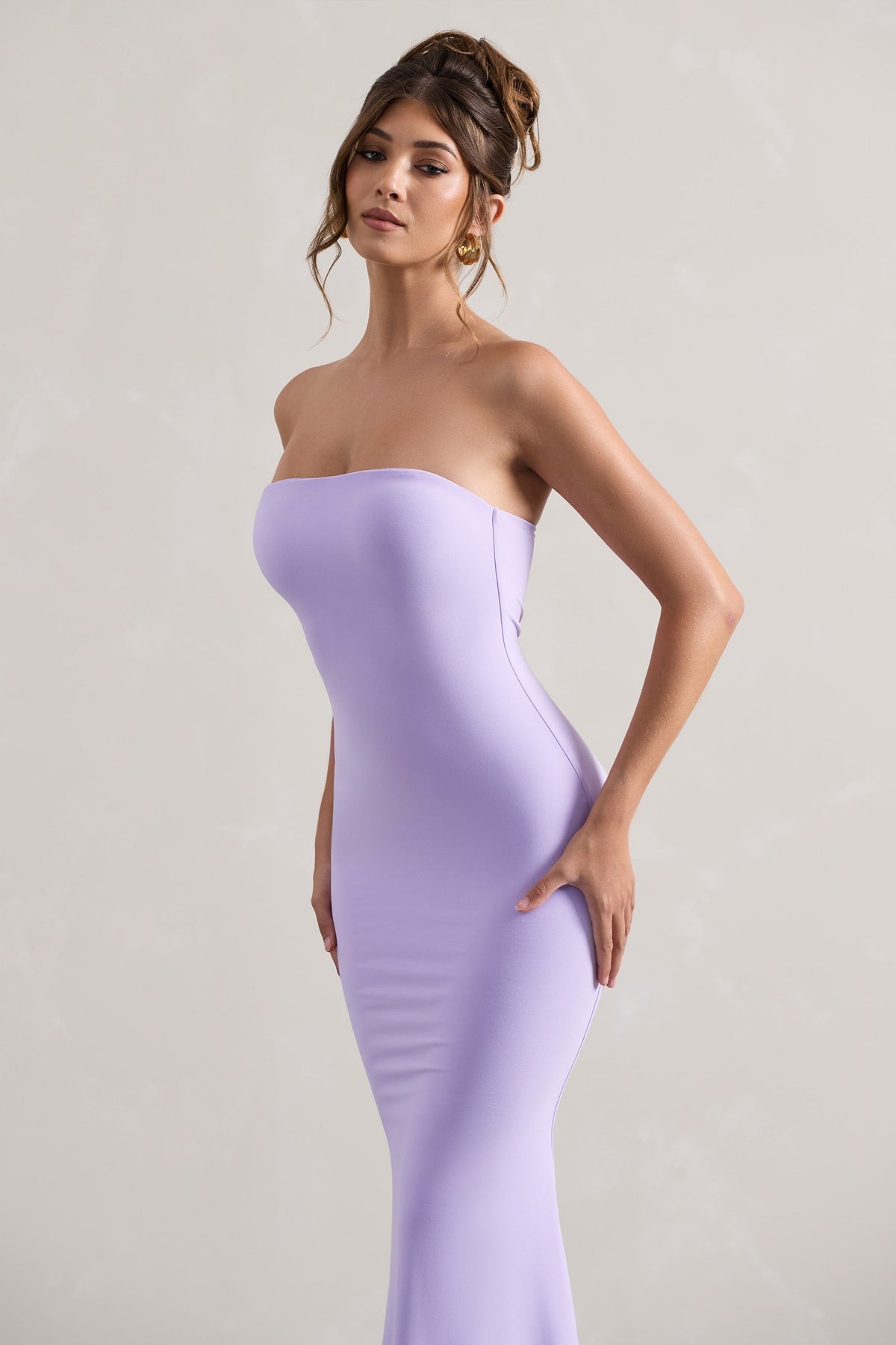 Ceremony | Robe longue lilas à encolure en bandeau et queue de poisson