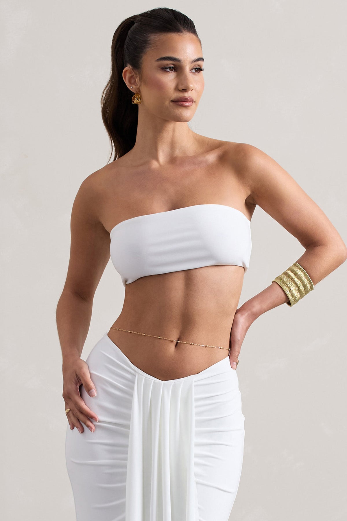 Vada | Crop-top blanc en bandeau