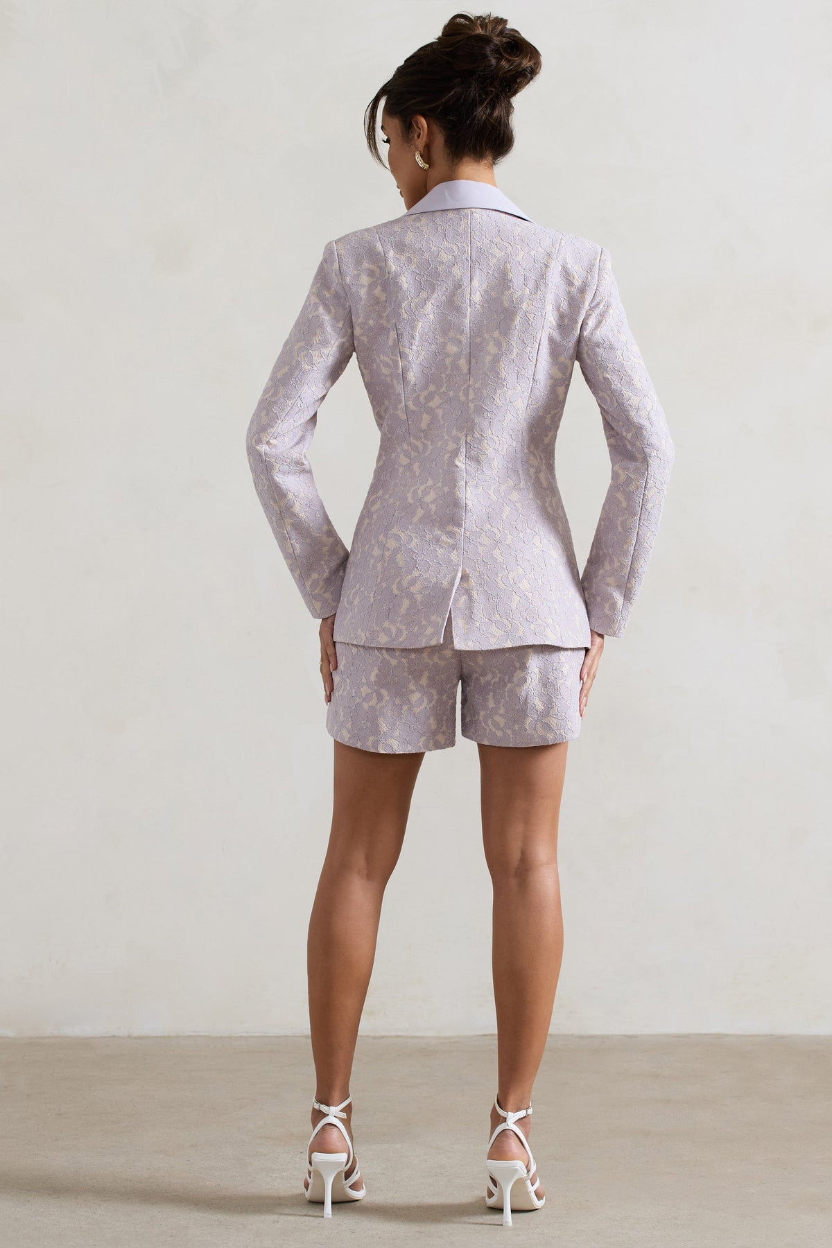 Florenza | Short taille haute en dentelle mauve