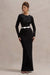 Zenith | Robe Longue en Dentelle Noire à Manches Longues