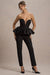Idaho | Combinaison bustier noire avec basque en satin