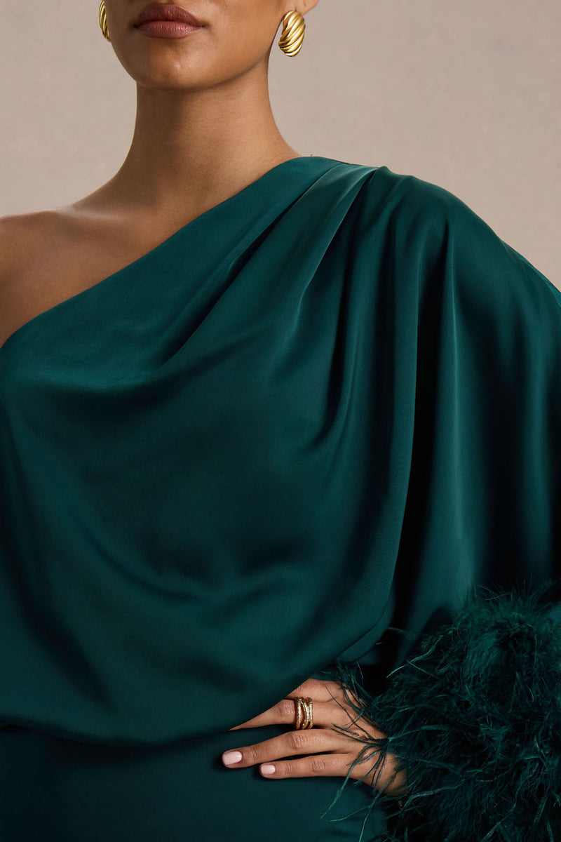 Robe Cocktail ABS By Allen Schwartz - Bretelles Spaghetti, Ourlet Asymétrique, Sarcelle - Taille 8