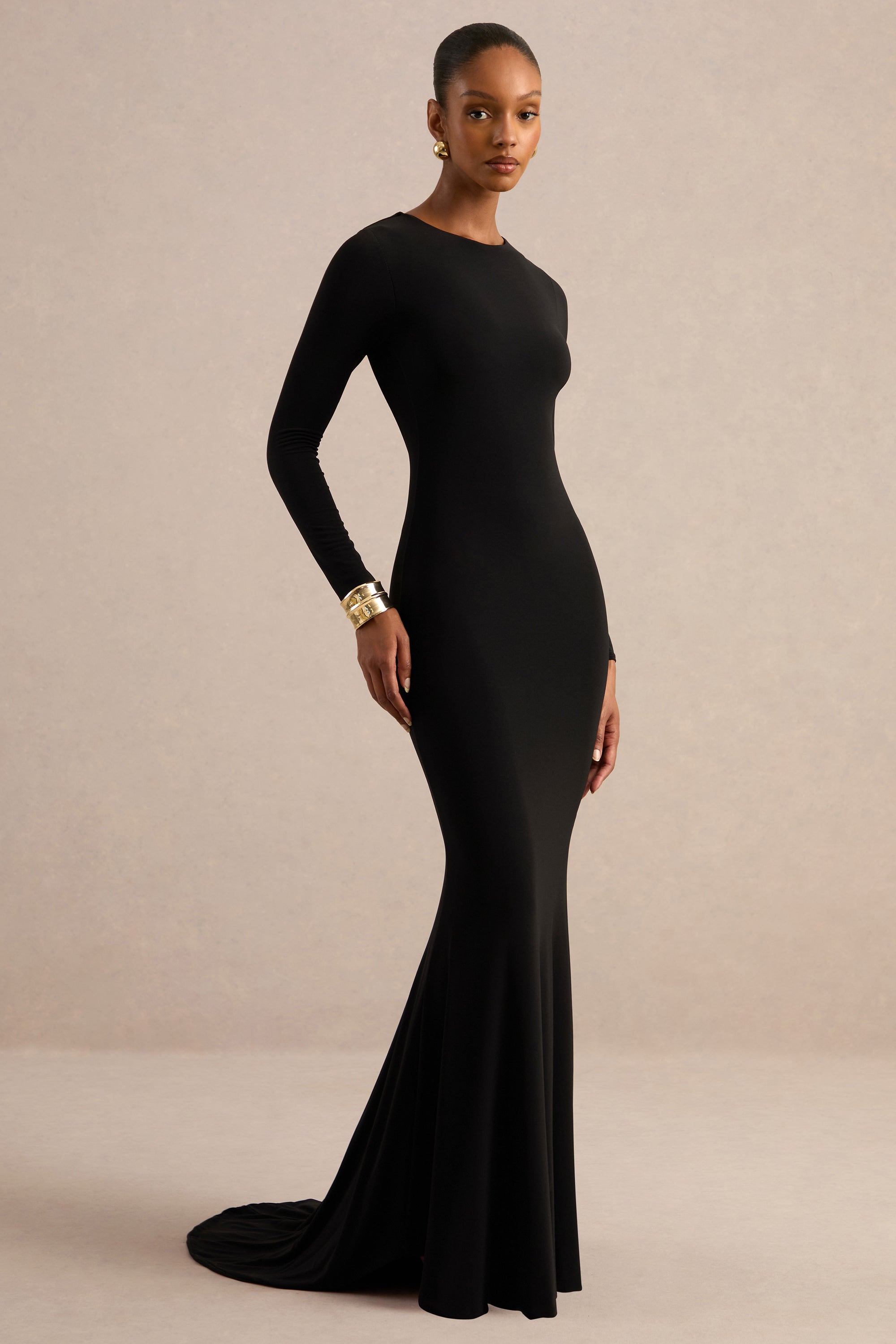 ECM_HR_CL126332002 - One Step Ahead _ Black Long Sleeve Backless Fishtail Maxi Dress 2.jpg