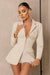 Unbeaten | Mini-robe blazer beige a epaules denudees