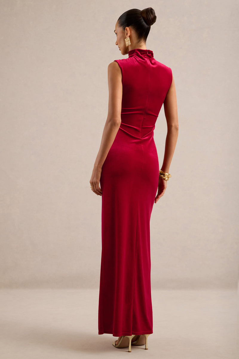 ECM_HR_CL135433100 - Abilene _ Red Velvet High-Neck Split Maxi Dress6.jpg