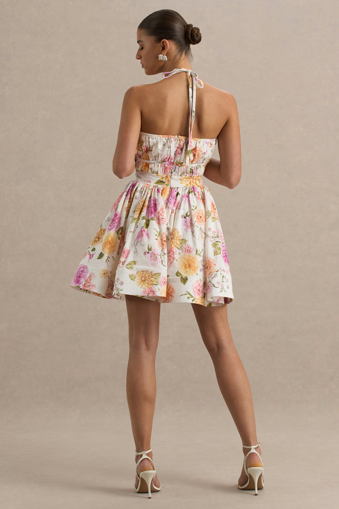 Robe DKNY Drapée Imprimée Florale En Mousseline - Taille 6 - Neuf Avec étiquettes