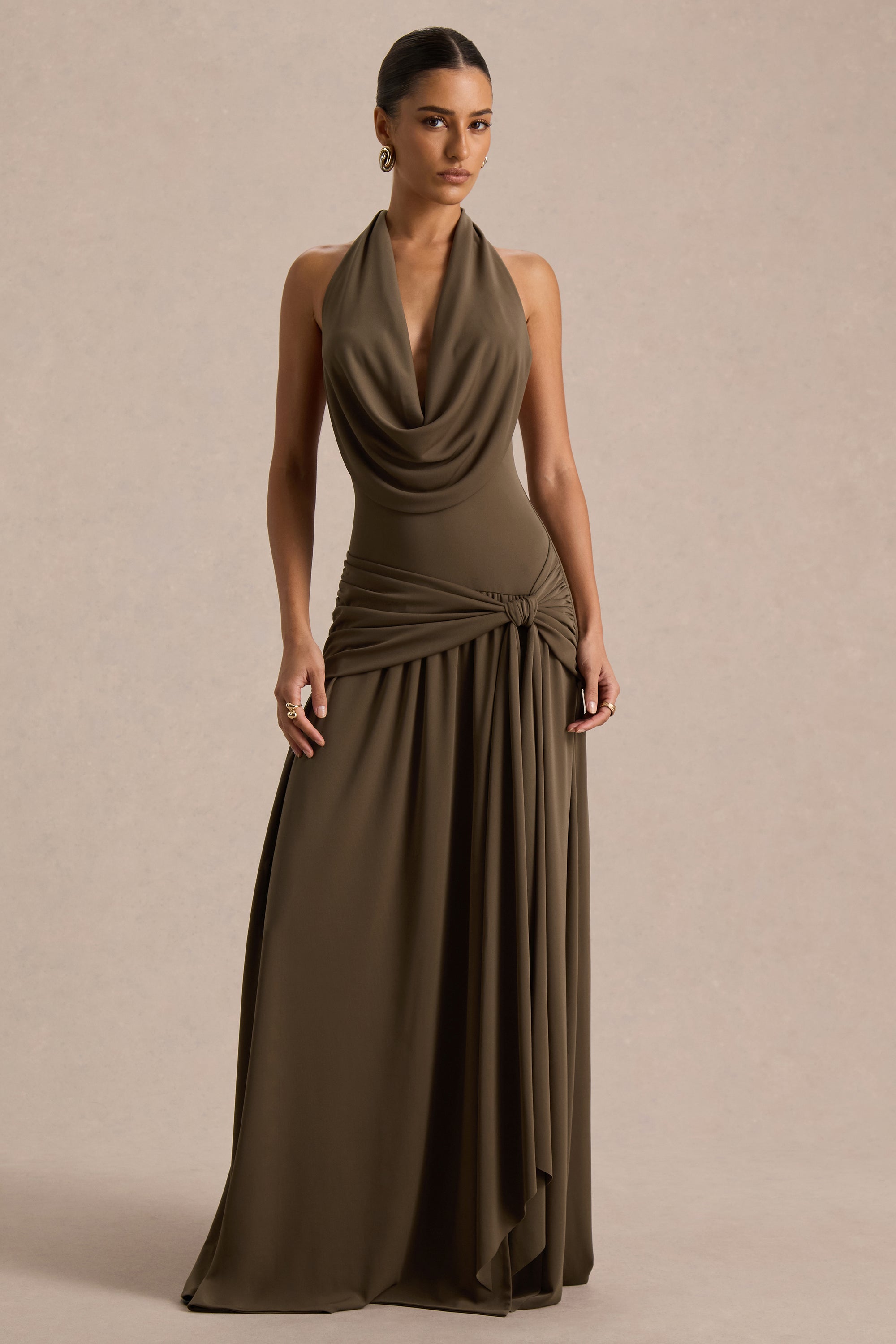 HR_CL136251031 - Mist Olive Plunge-Neck Split Maxi Dress 01.jpg