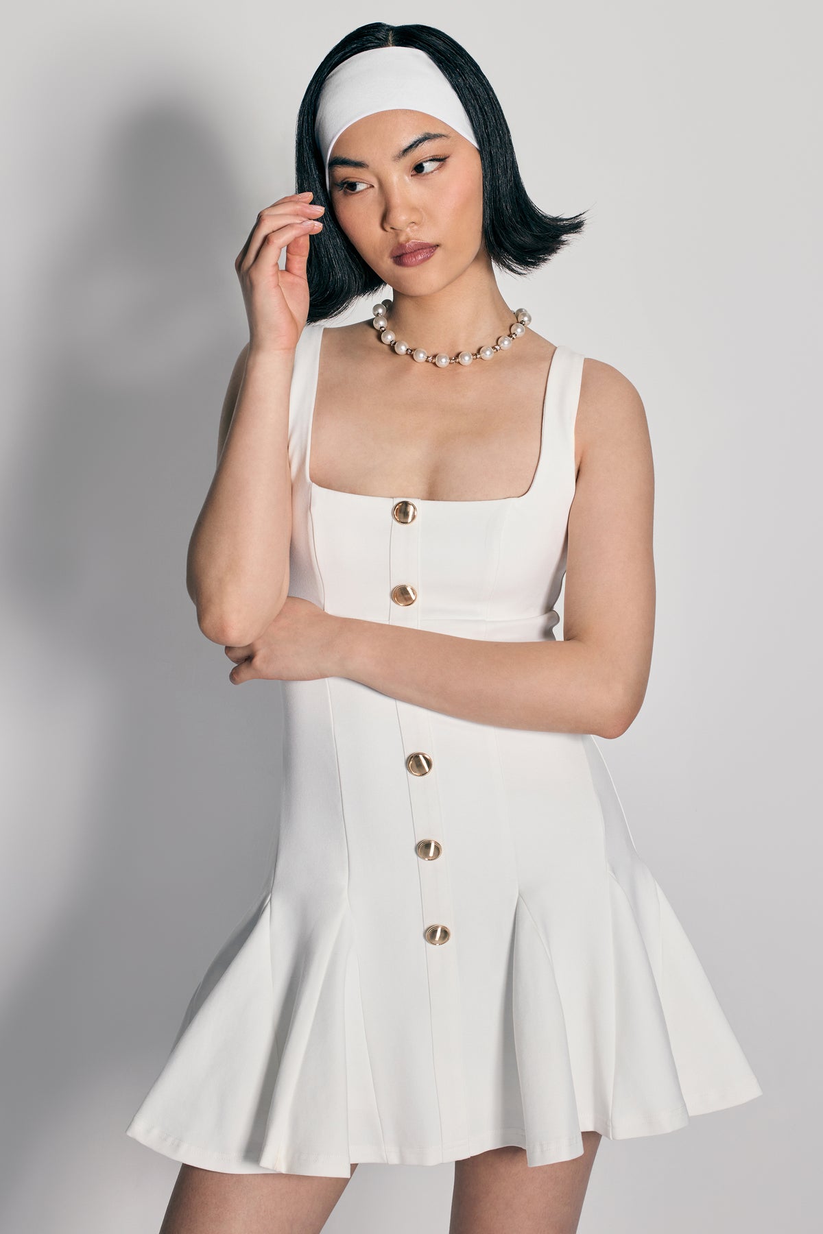 ECM_HR_CL136446005 - Love Yourself | White Square-Neck Mini Dress With Buttons 5.jpg