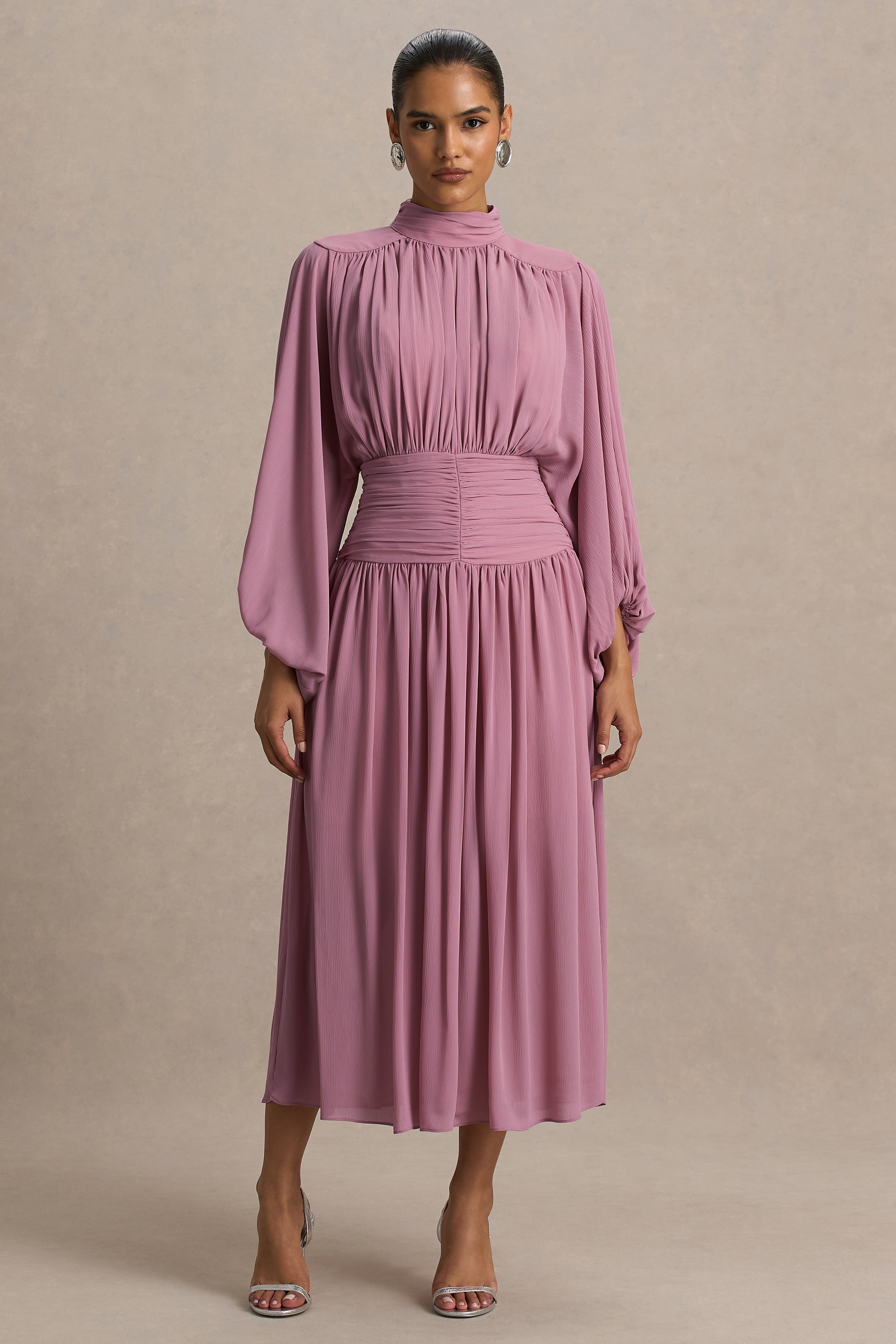 HR_CL136774462 - Annabel Dusty Pink High-Neck Midi Dress With Drop-Waist And Pleated Detailing 01H.jpg