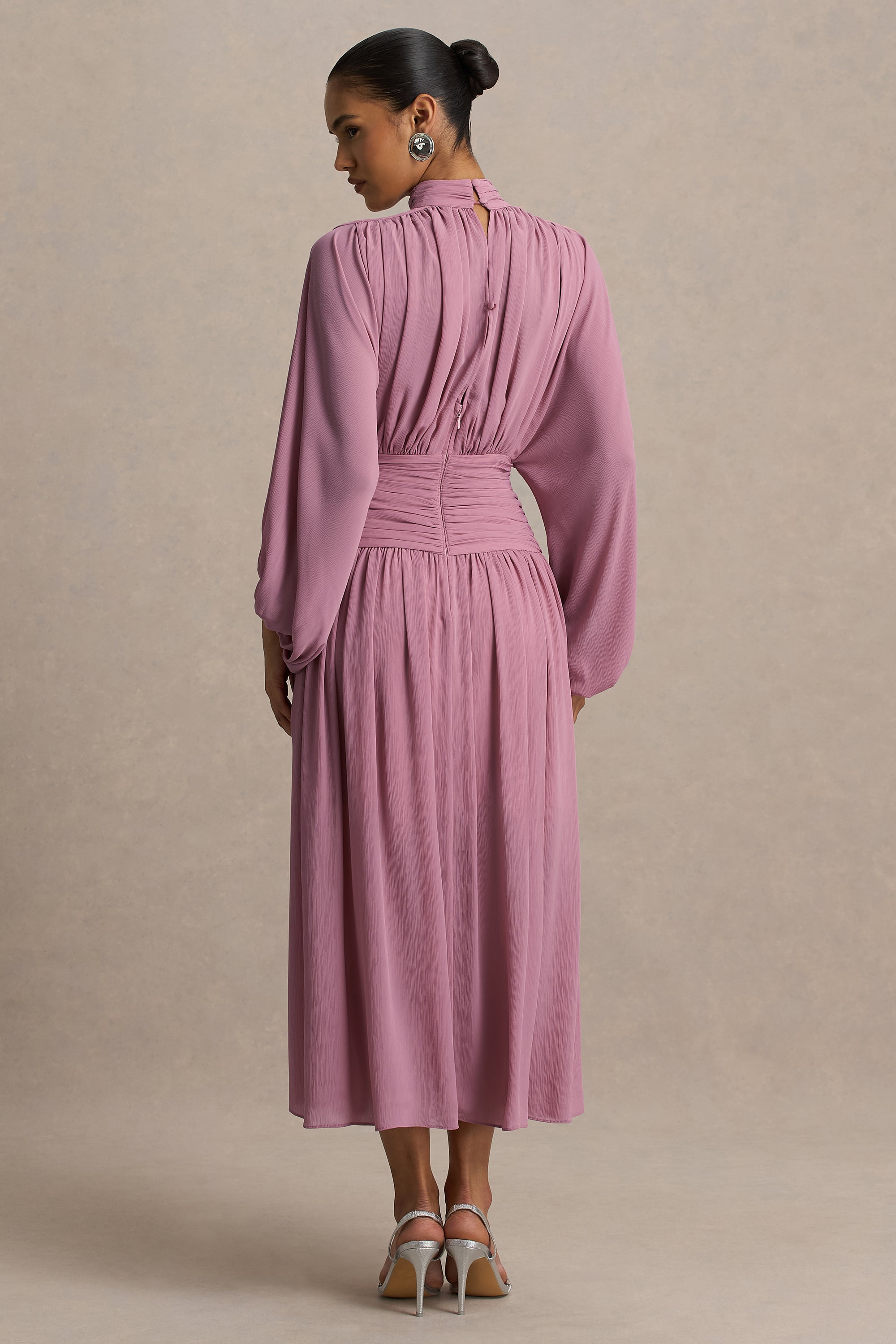 HR_CL136774462 - Annabel Dusty Pink High-Neck Midi Dress With Drop-Waist And Pleated Detailing 06.jpg