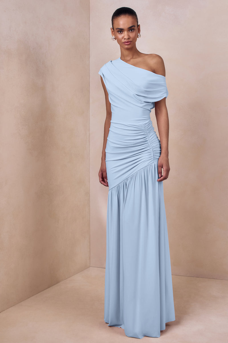 ECM_HR_CL136828013 - Kady | Powder Blue Asymmetric-Neck Maxi Dress With Ruched Detailing 0.jpg