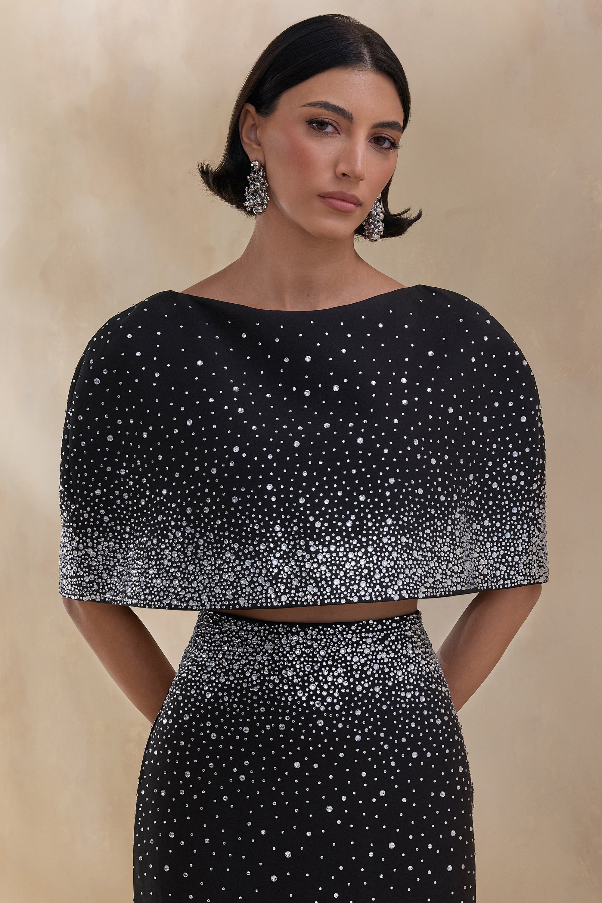 ECM_HR_CL136978002 Luxy _ Black Embellished Boat-Neck Crop-Top With Cape-Sleeves 2.jpg