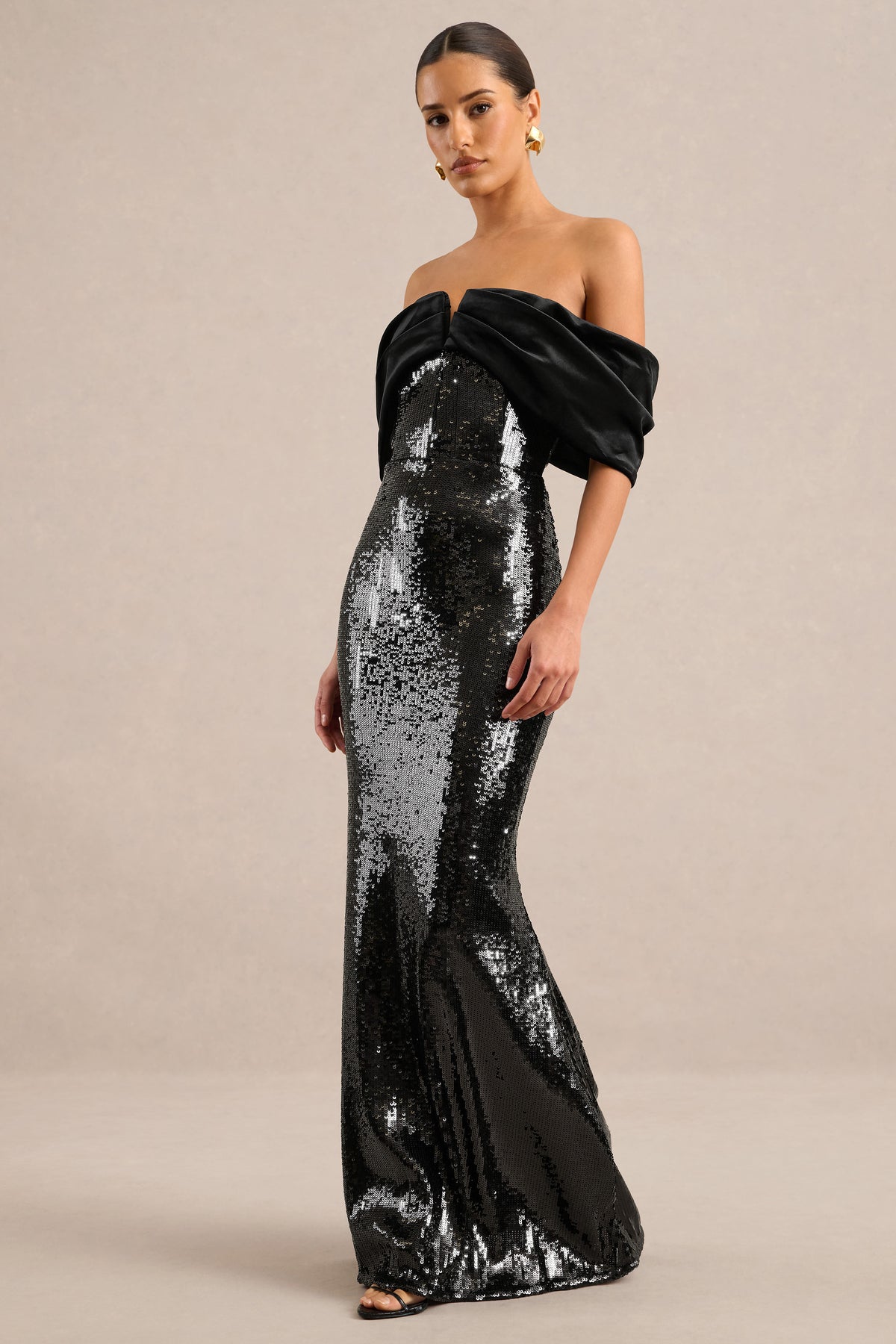 ECM_HR_CL137018002 - Bex _ Black Sequin And Velvet Bardot-Neck Maxi Dress2.jpg