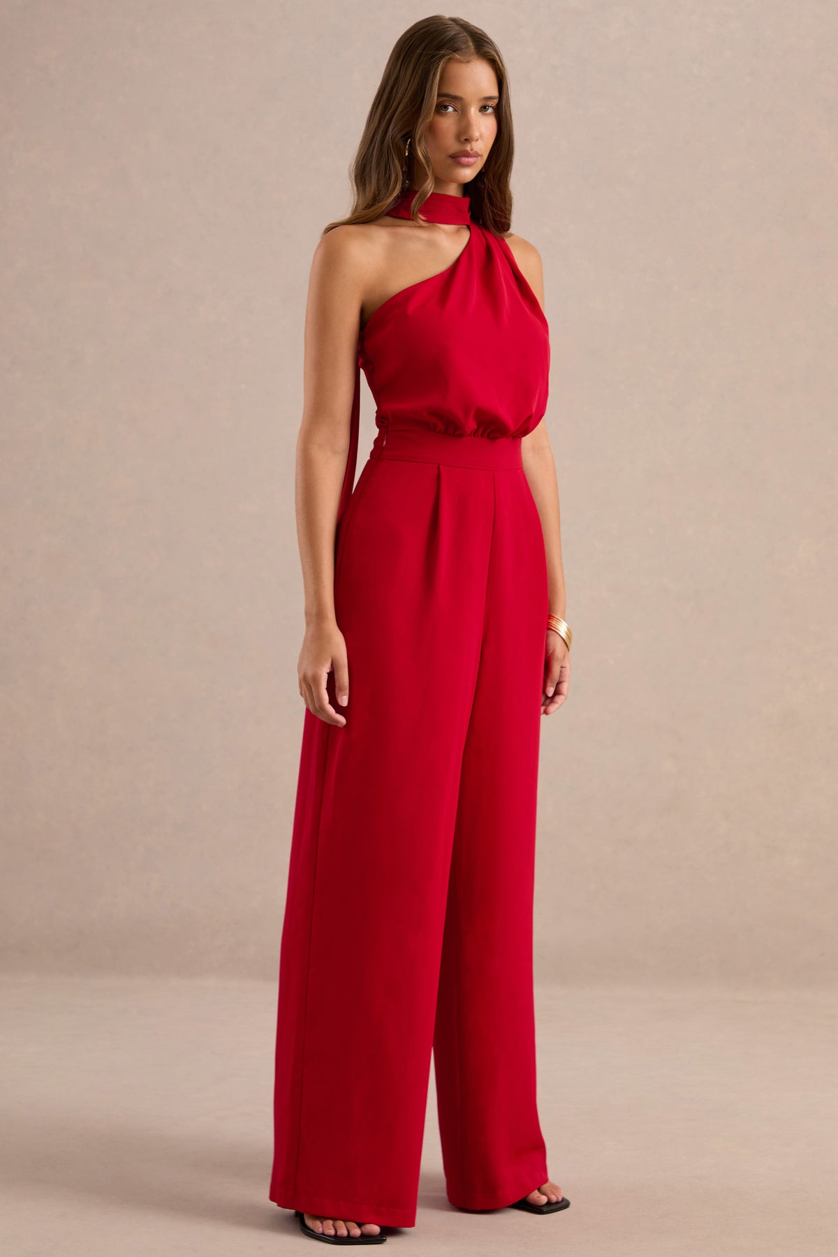 ECM_HR_CL137144100 - Gliselle  Red Asymmetric-Neck Jumpsuit With Scarf Detail2.jpg