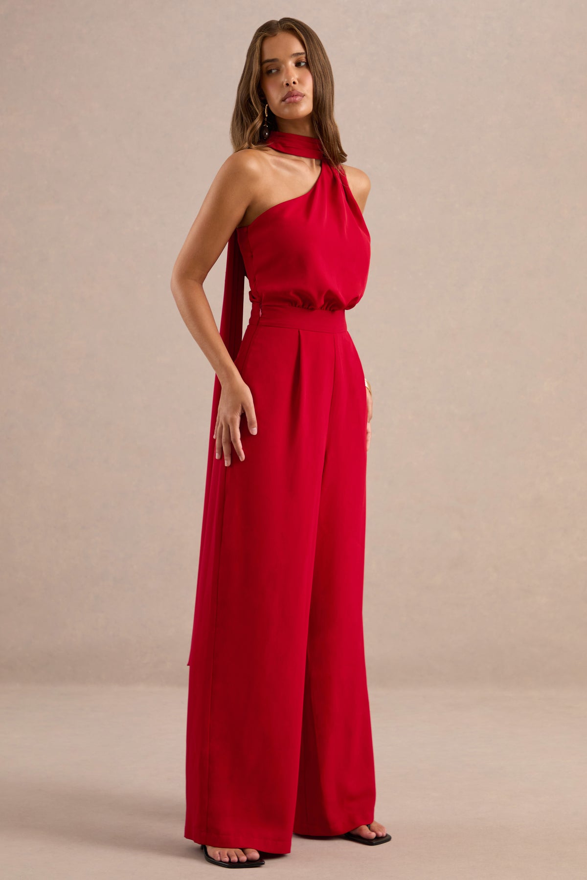 ECM_HR_CL137144100 - Gliselle  Red Asymmetric-Neck Jumpsuit With Scarf Detail3.jpg