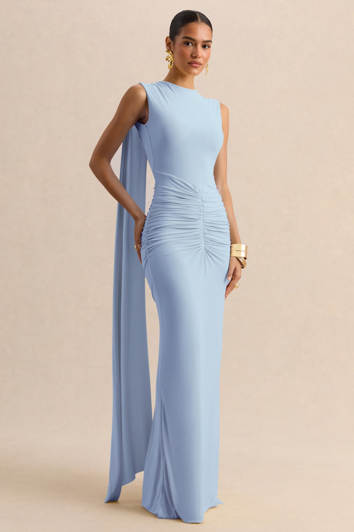 CL137161013 - Premiere | Powder Blue Boat-Neck Maxi Dress With Cape-Sleeves And Open-Back 1.jpg