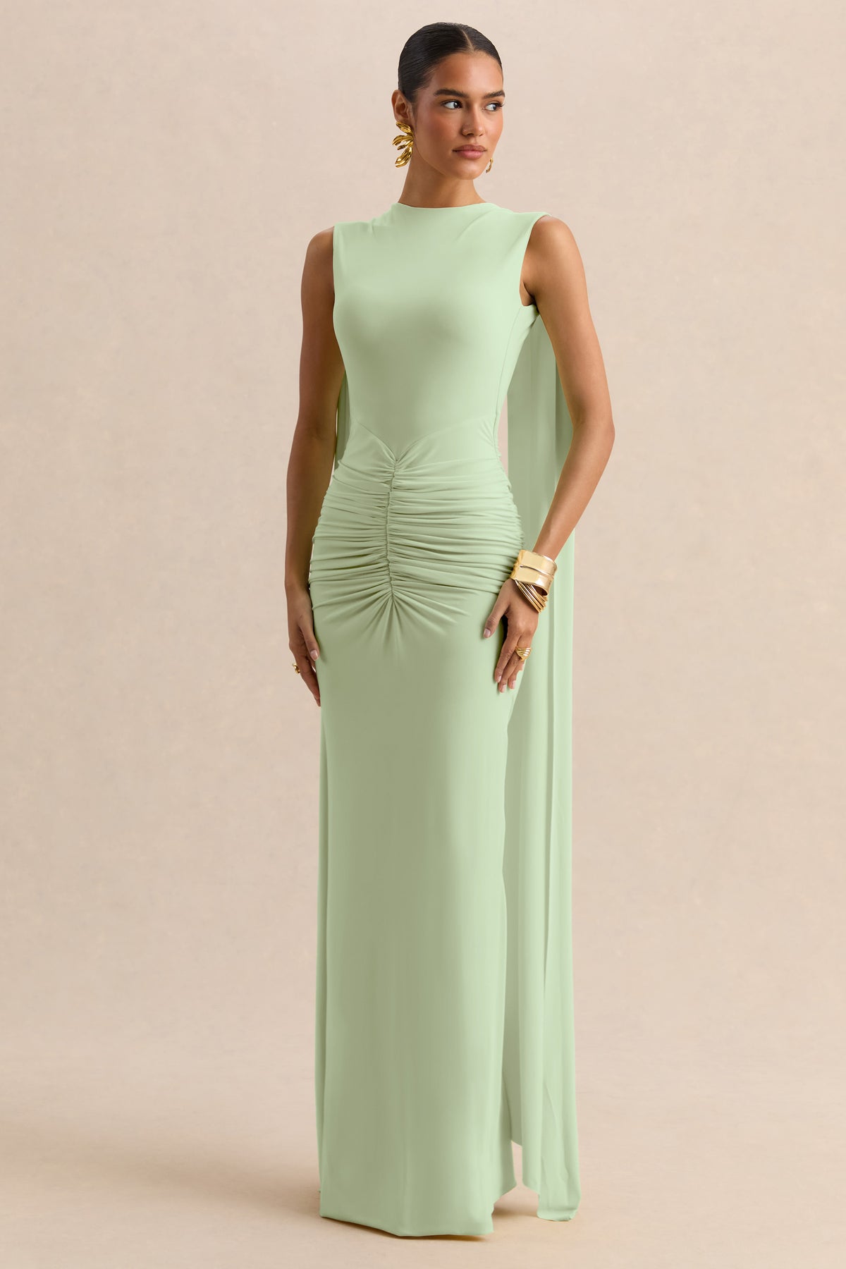 CL137161032 - Premiere | Mint Boat-Neck Maxi Dress With Cape-Sleeves And Open-Back 0.jpg