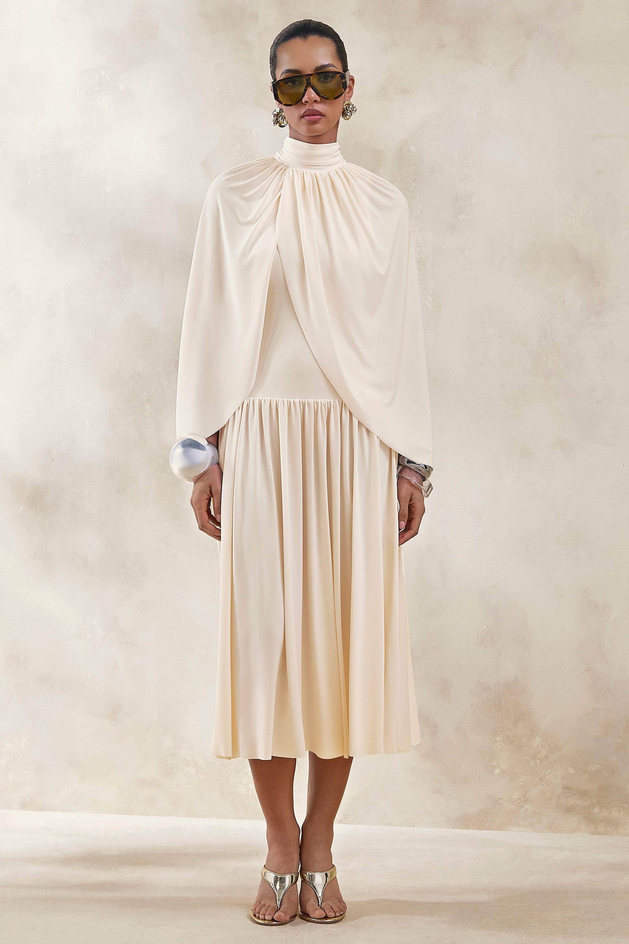 ECM_HR_CL137203111 - Honora _ Cream High-Neck Maxi Dress With Cape-Sleeves 0.jpg