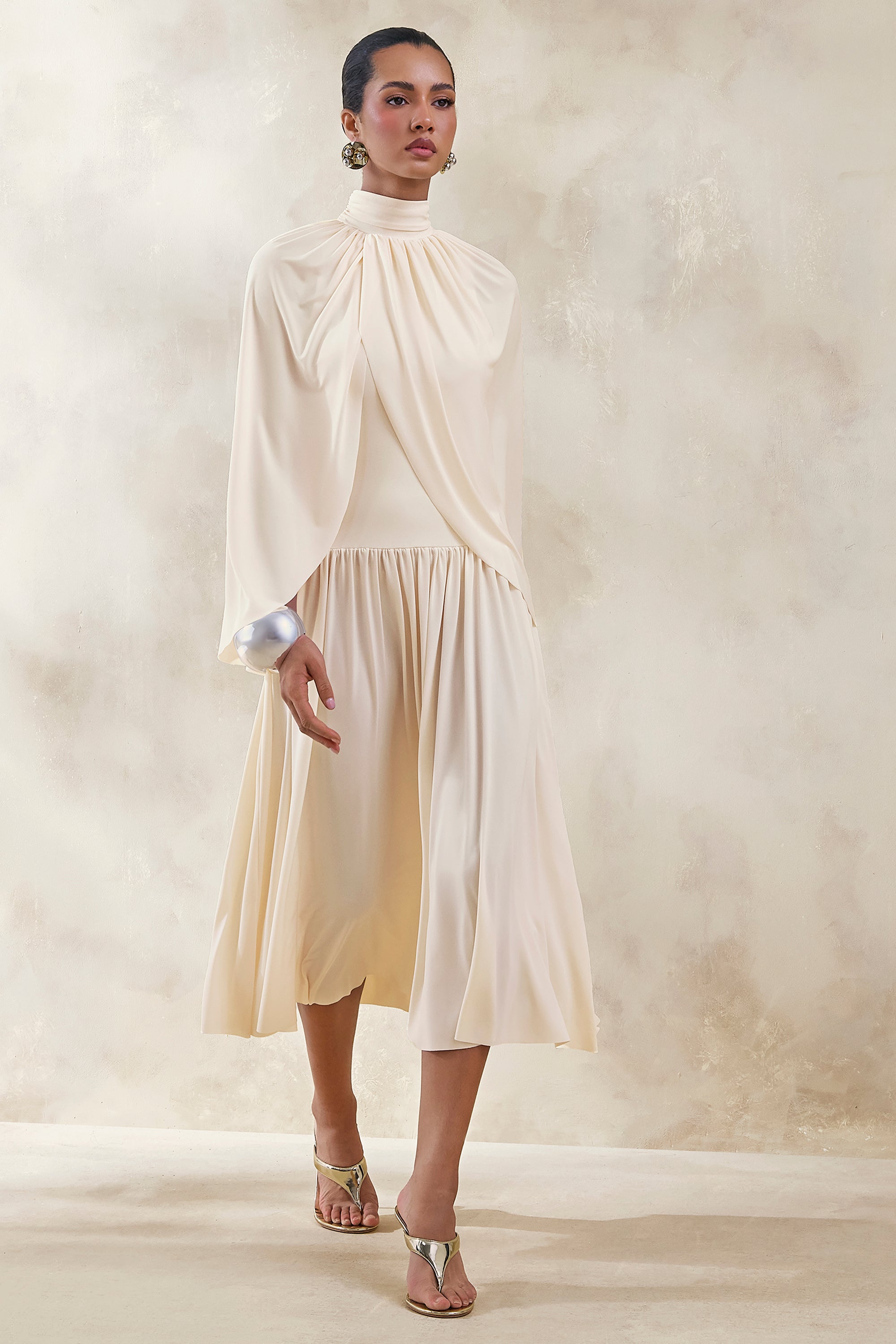 ECM_HR_CL137203111 - Honora _ Cream High-Neck Maxi Dress With Cape-Sleeves 2.jpg