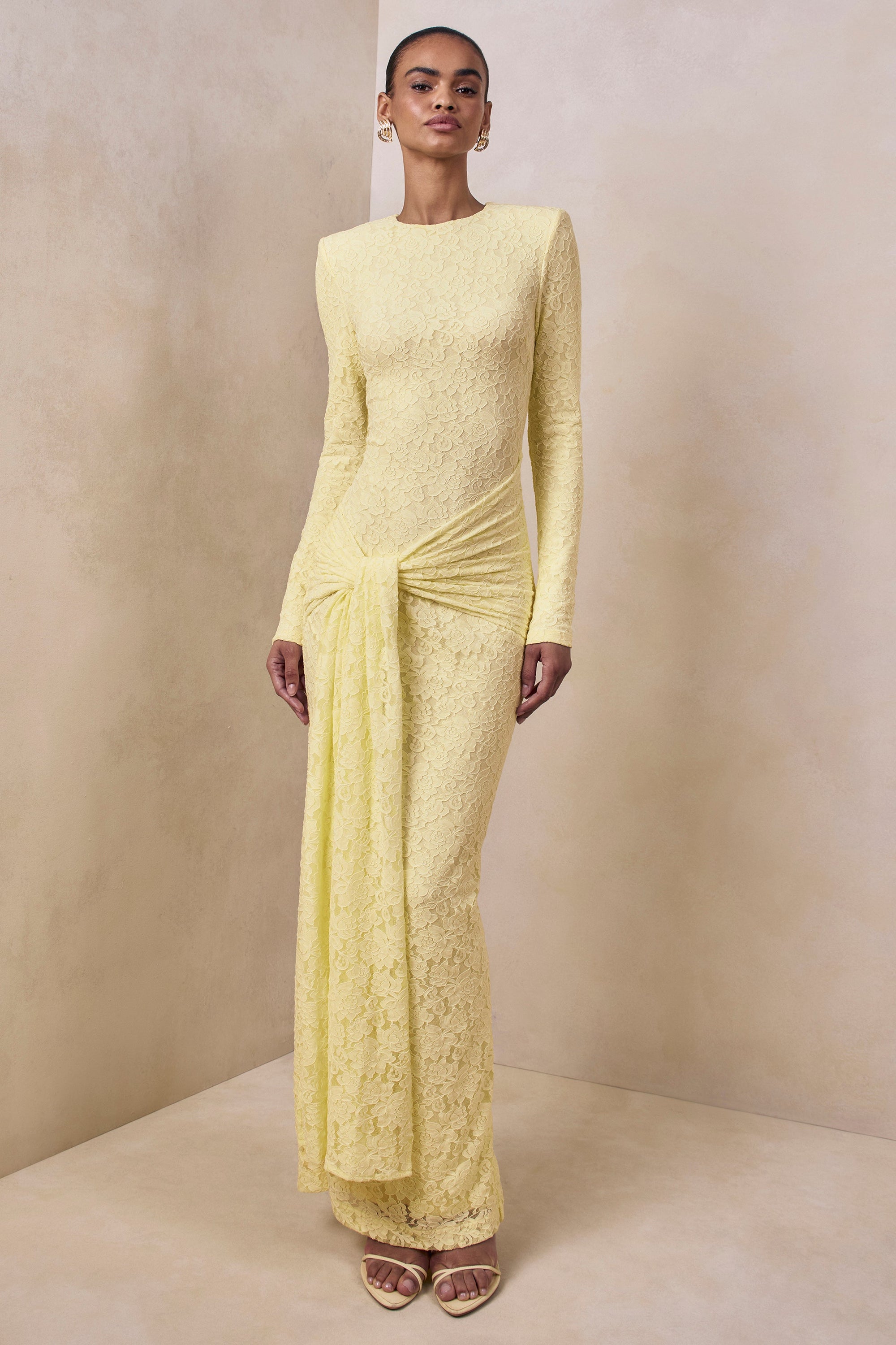 CL13726412106_ECM_HR_CL137264121_-_Evangela_Lemon_Lace_Crew-Neck_Maxi_Dress_With_Wrap-Detail1_bc12bf71-74d8-4664-8468-1a9b590af1c6