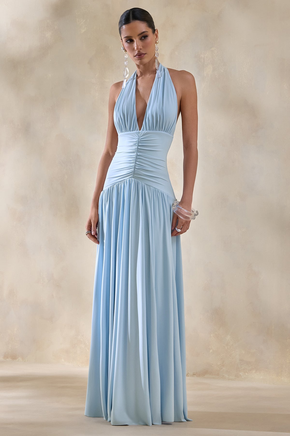 CL137280016 - Bettina | Powder-Blue Plunge-Neck Maxi Dress With Gathered-Detailing 04.jpg