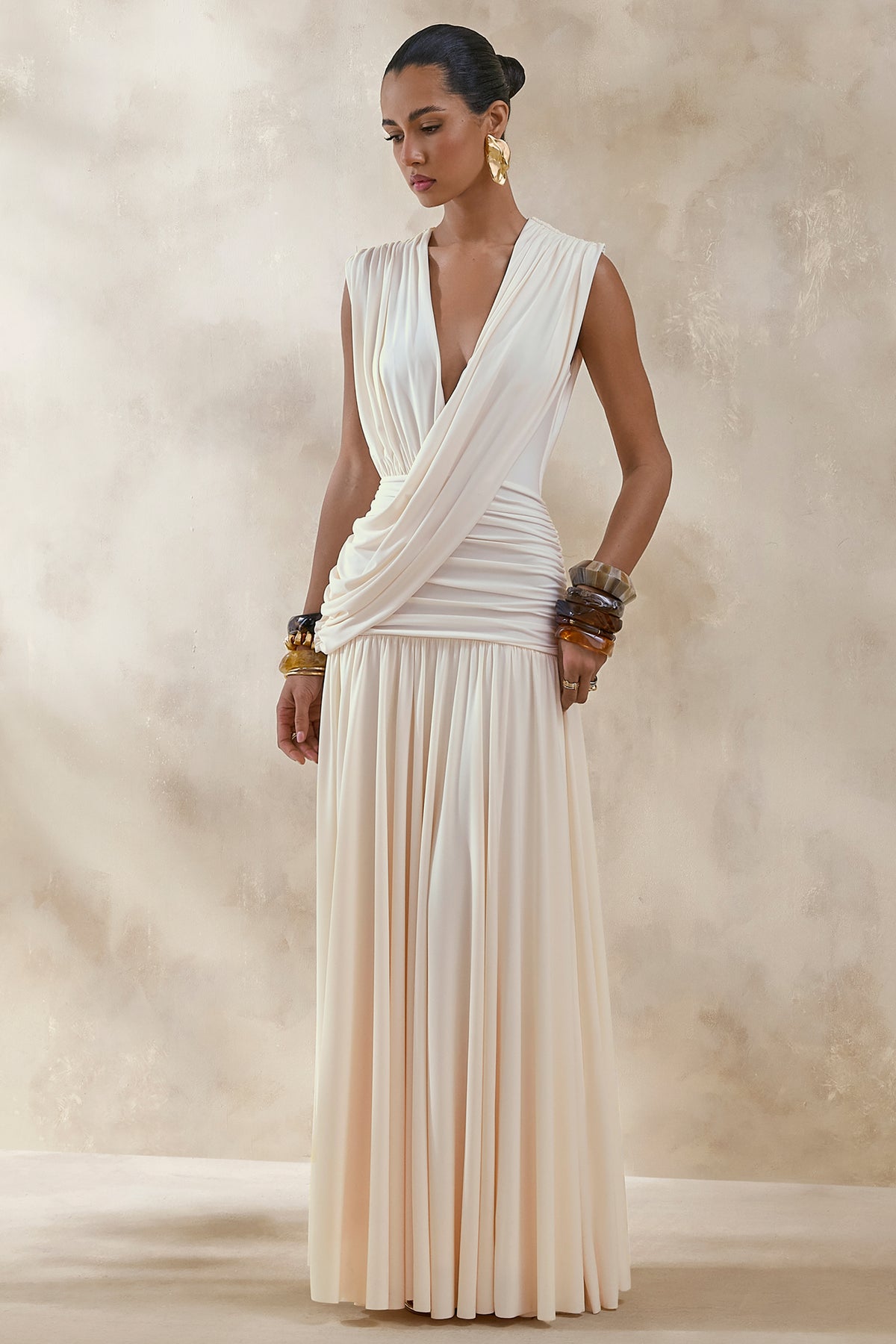 ECM_HR_CL137281111---Glorina-_-Cream-Plunge-Neck-Maxi-Dress-With-Draped-Detailing-0.jpg