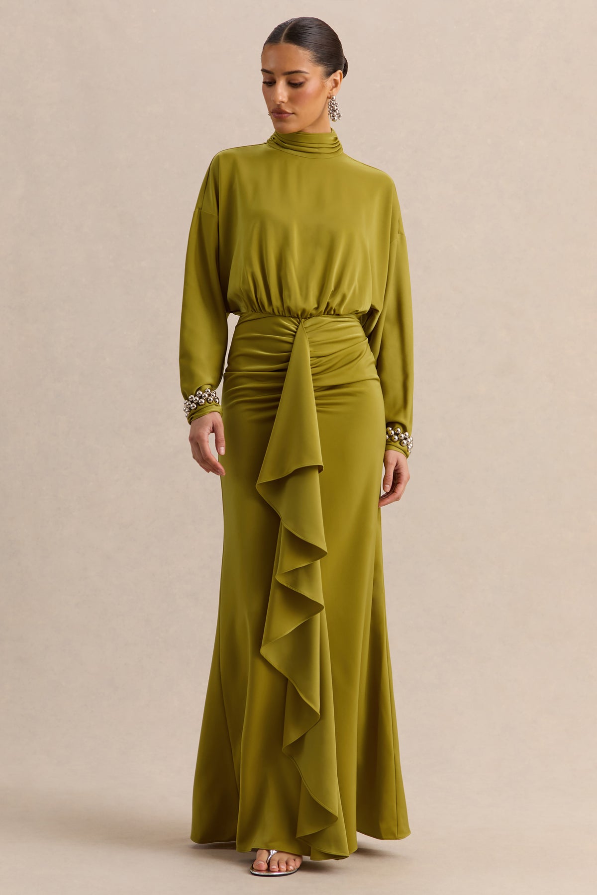 ECM_HR_CL137287031----Perla-Olive-High-Neck-Maxi-Dress-With-Gathered-Detailing-0.jpg
