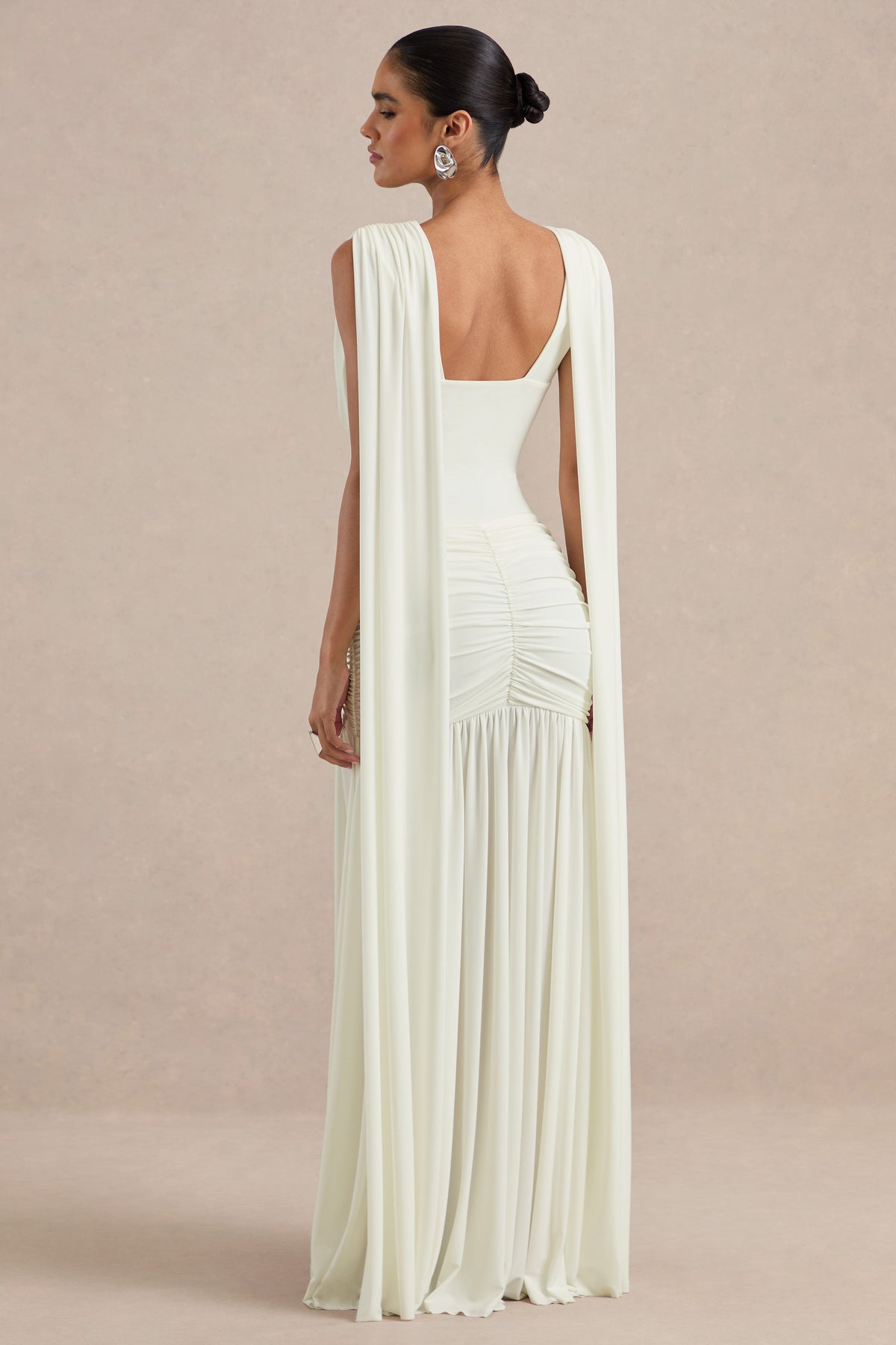 ECM_HR_CL137299111 Amelisse Cream Jersey Ruched Cowl Maxi Dress With Twist Panel And Shoulder Sash Detailing2.jpg