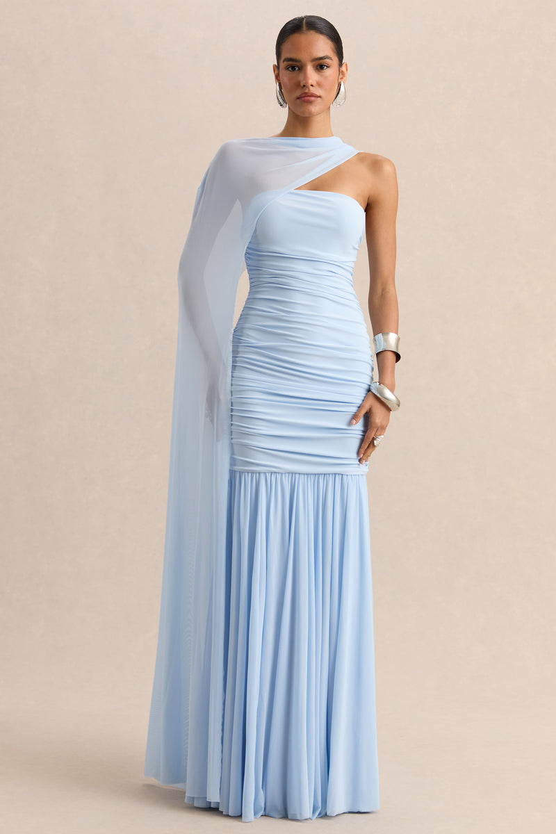 ECM_HR_CL137316016 - Ivanka - Powder Blue Bandeau Maxi Dress With Cape Sleeve 01_HERO.jpg