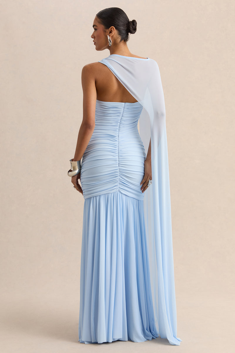 ECM_HR_CL1CL137316016 - Ivanka - Powder Blue Bandeau Maxi Dress With Cape Sleeve 07.jpg