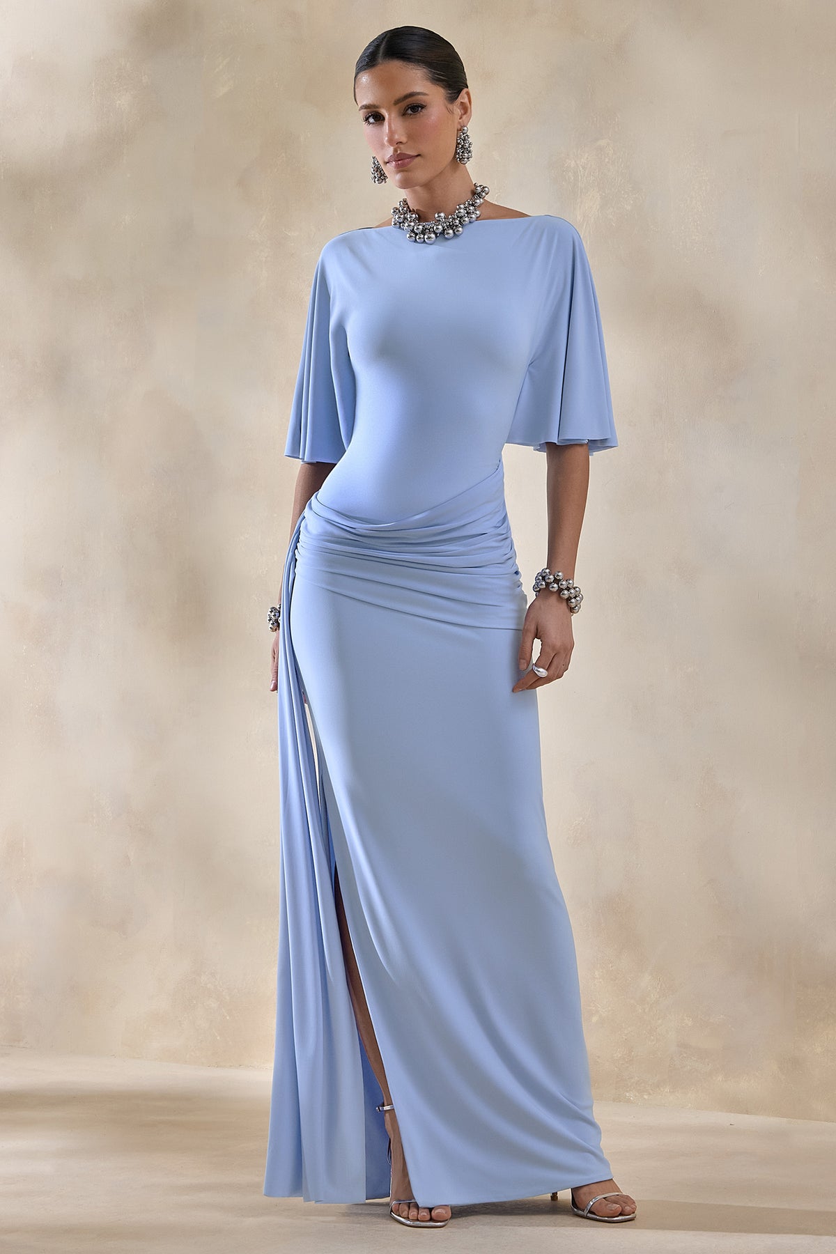 ECM_HR_CL137658013 - Emerelle | Powder Blue Wide-Neck Maxi Dress With Sash And Draped-Detailing 5.jpg