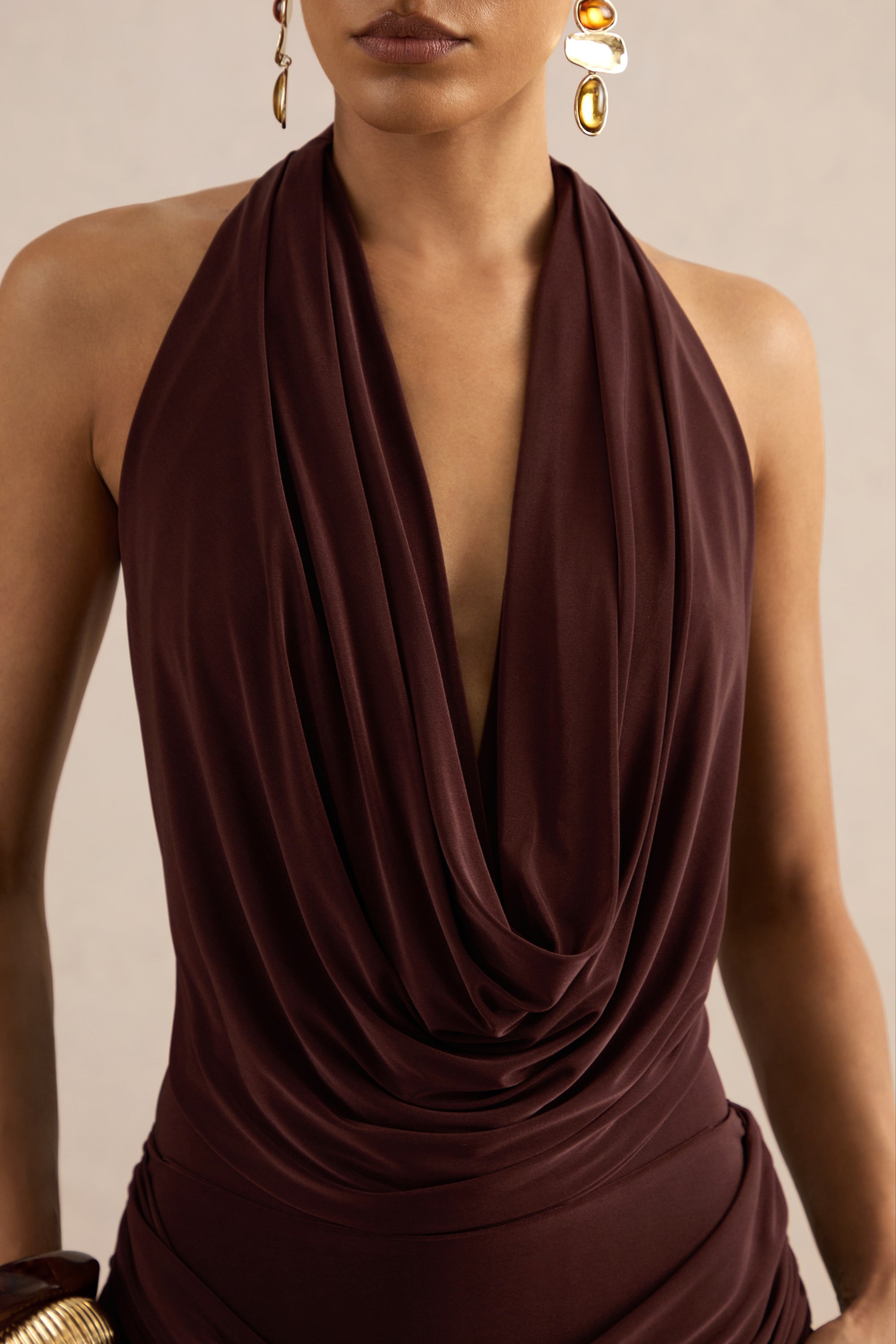 Kavya Dark Brown Extreme Plunge Neck Bodysuit CL137812022 51.jpg