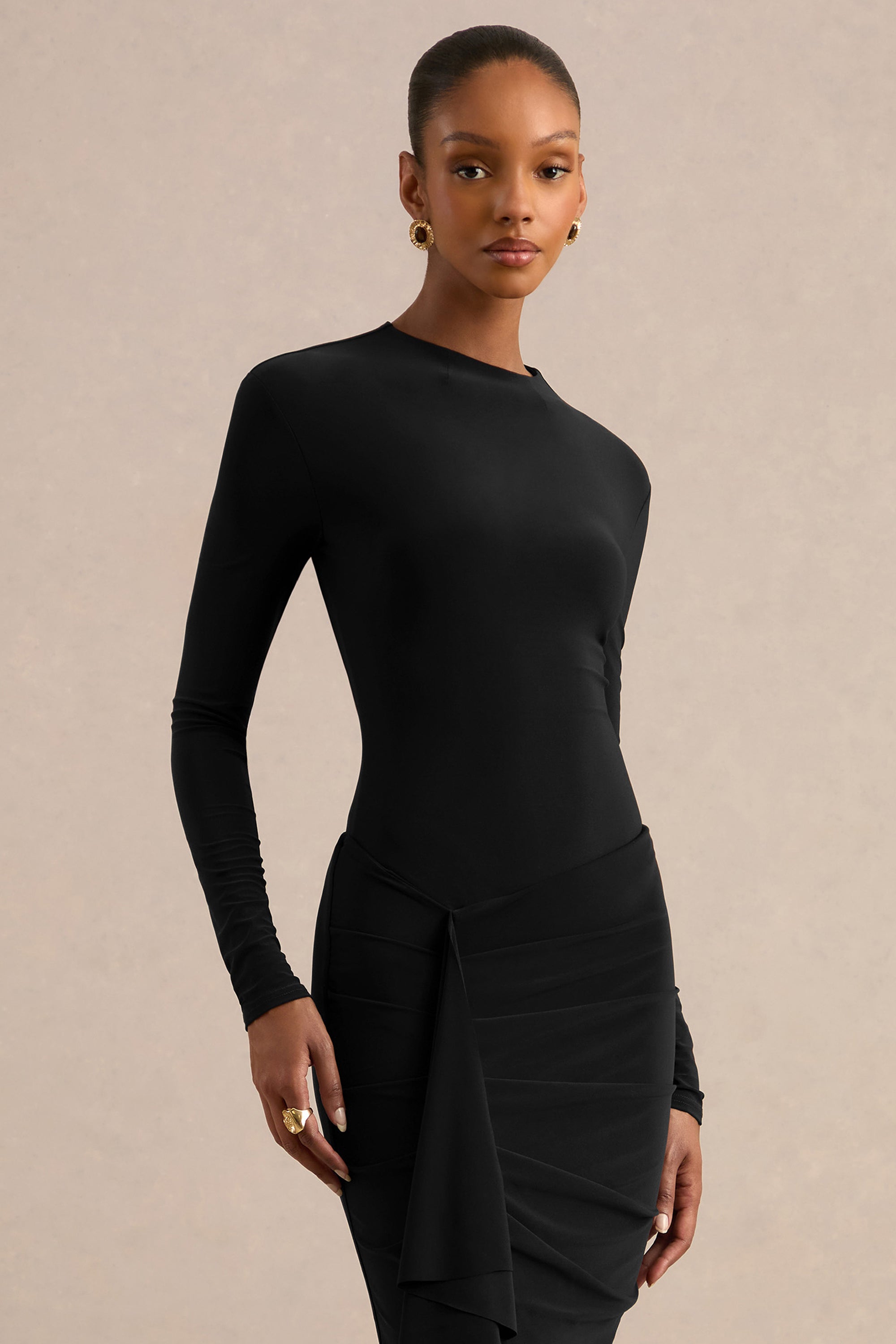 CL137816001 - Lorvia Black High-Neck Bodysuit With Long-Sleeves2.jpg
