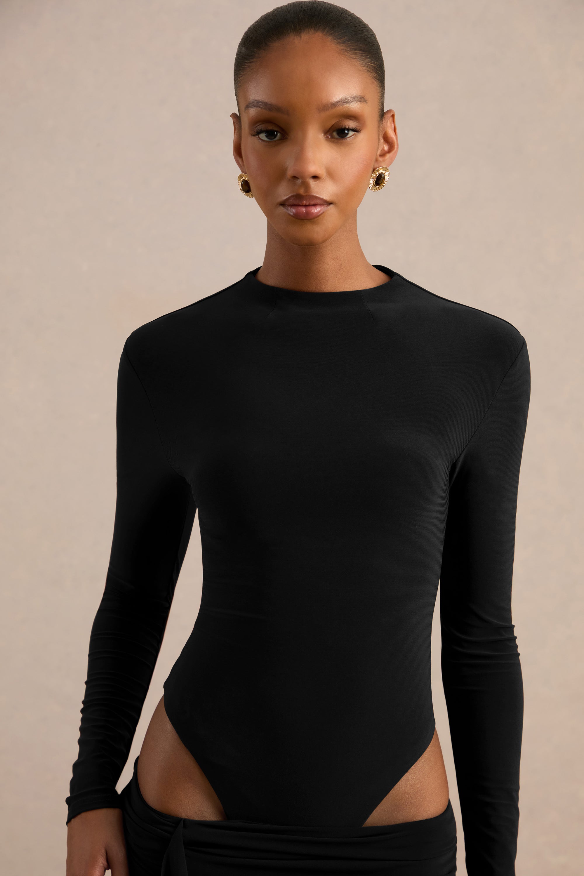 CL137816001 - Lorvia Black High-Neck Bodysuit With Long-Sleeves6.jpg