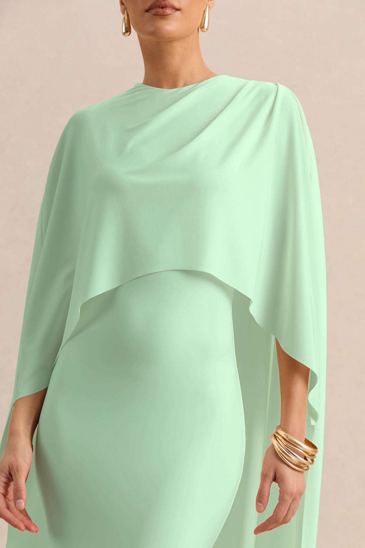 ECM_HR_CL137912037 - Luxalyn Green Round-Neck Midi Dress With Cape-Detail_05.jpg