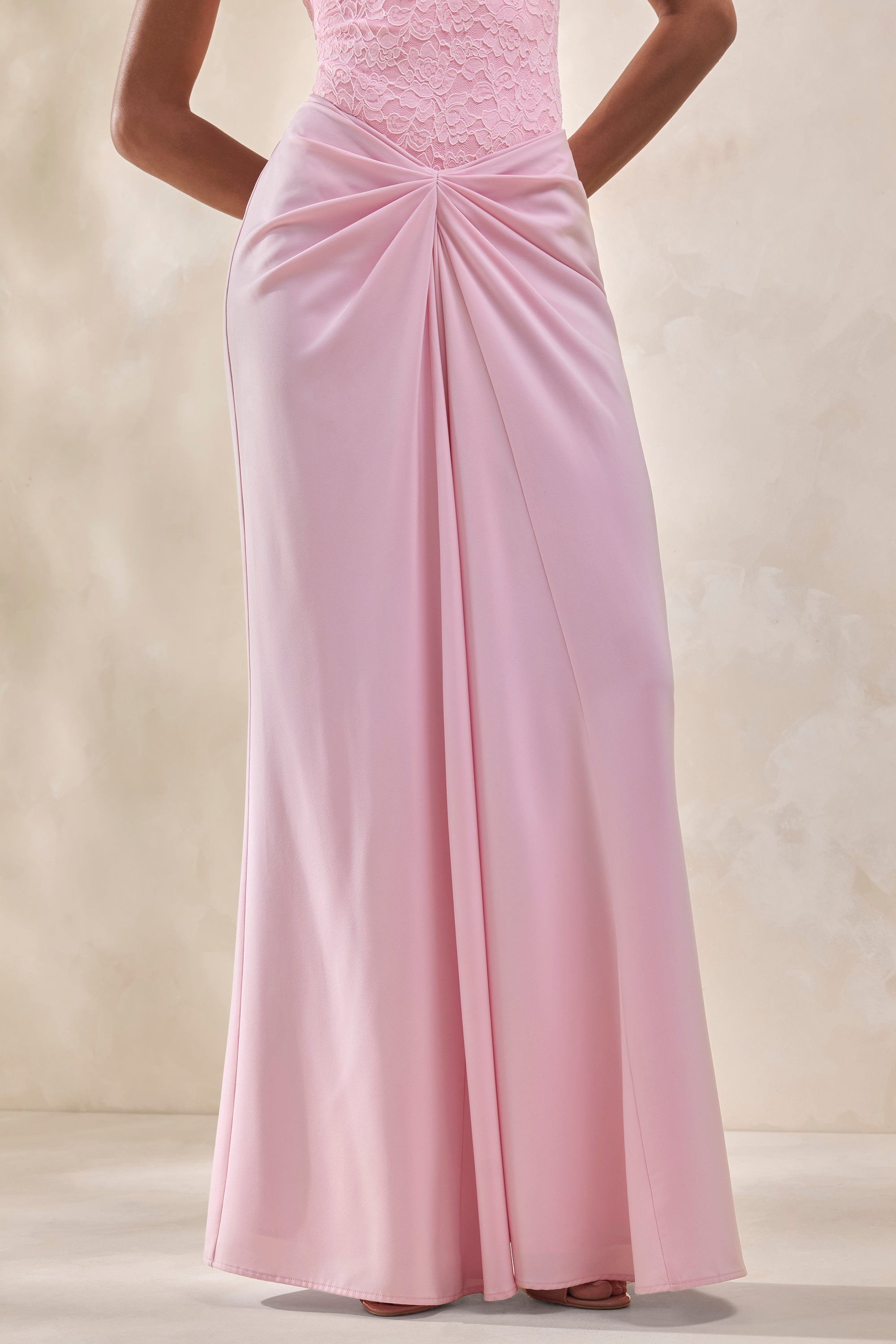 ECM_HR_CL137964084 - Setaria _ Pink Satin Maxi-Skirt With Gathered-Detailing And Sash + CL137962084 - Serale _ Pink Lace Halter-Neck Bodysuit5.jpg