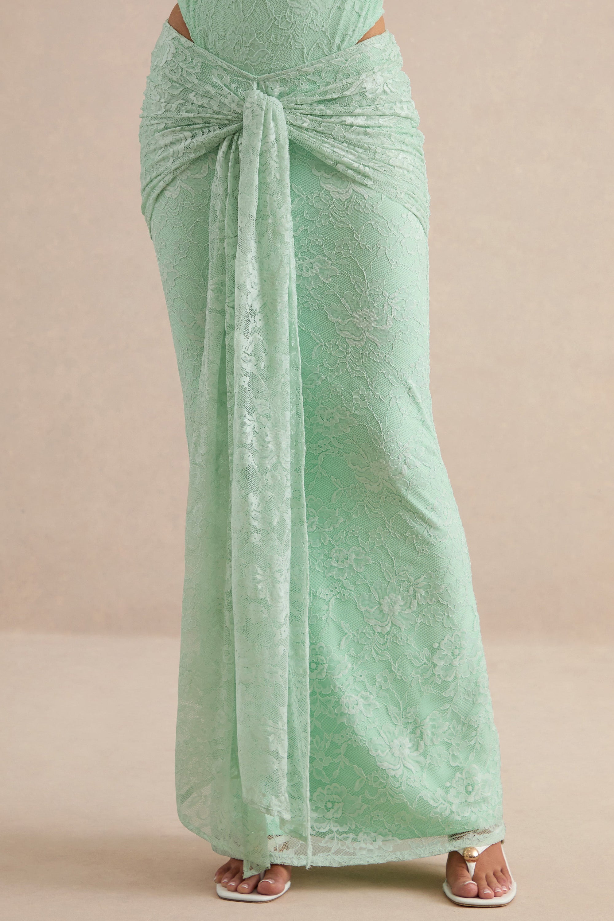 CL13796703206_CL137967032_-_Neriva_Mint_Lace_Maxi_Skirt_With_Gathered_Detailing_And_Sash_5