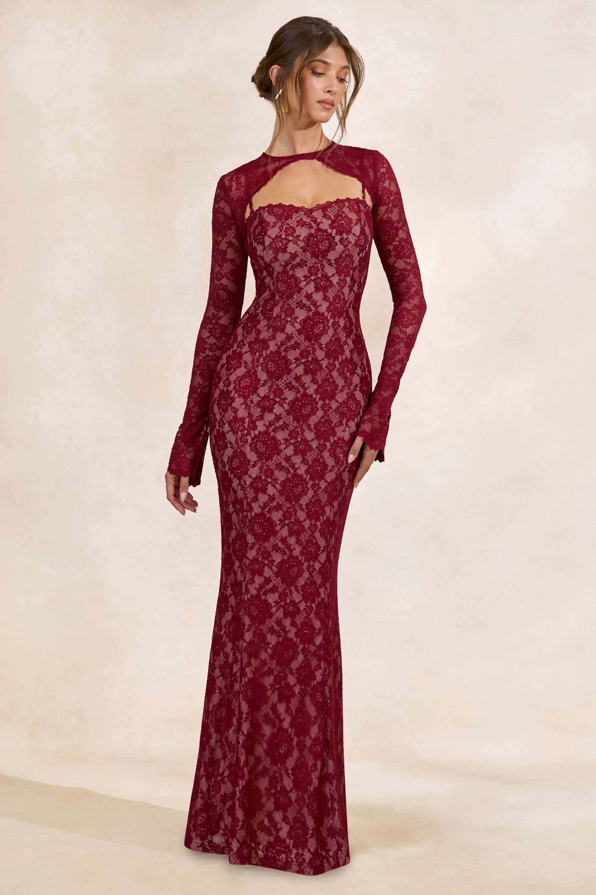 CL137971100 - Mirellia _ Dark Red Lace Sweetheart-Neck Maxi Dress1.jpg