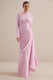 ECM_HR_CL137992084 - Enestra | Pink High-Neck Lace Maxi-Dress With Draped-Skirt 0.jpg