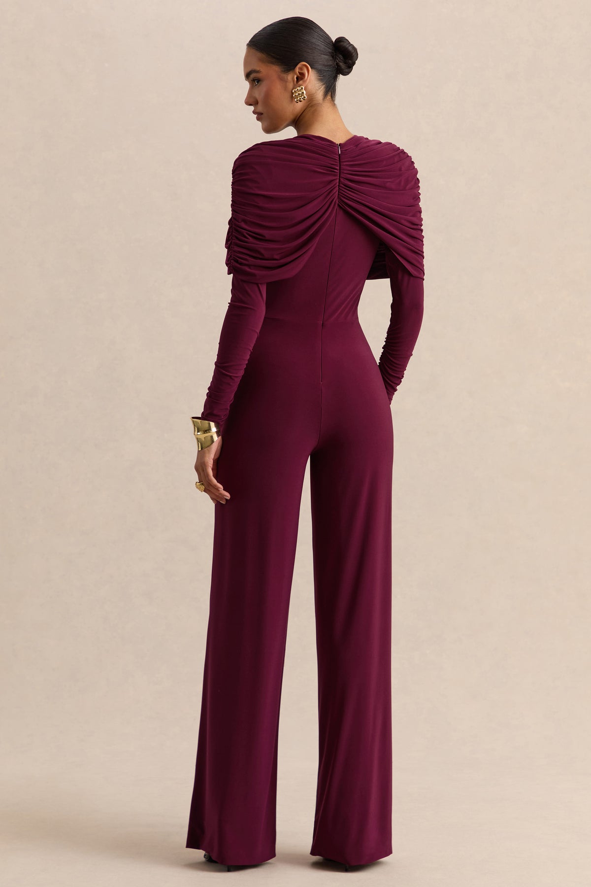 ECM_HR_CL138033102 - Eloura - Burgundy High-Neck Jumpsuit With Twist-Gathered Detail 06.jpg