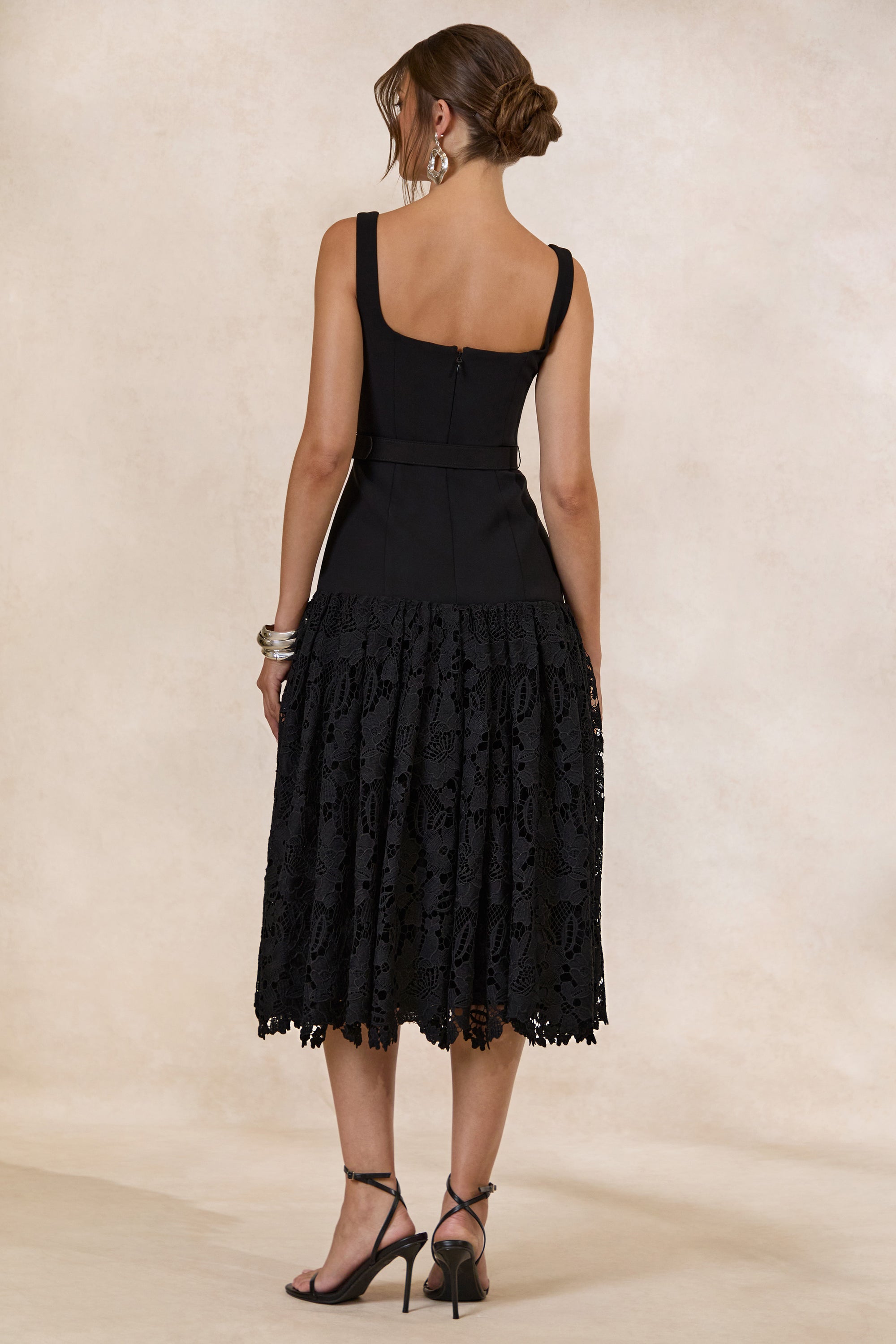 CL138094001 - Norrie _ Black Square-Neck Midi Dress With Voluminous Lace Skirt5.jpg