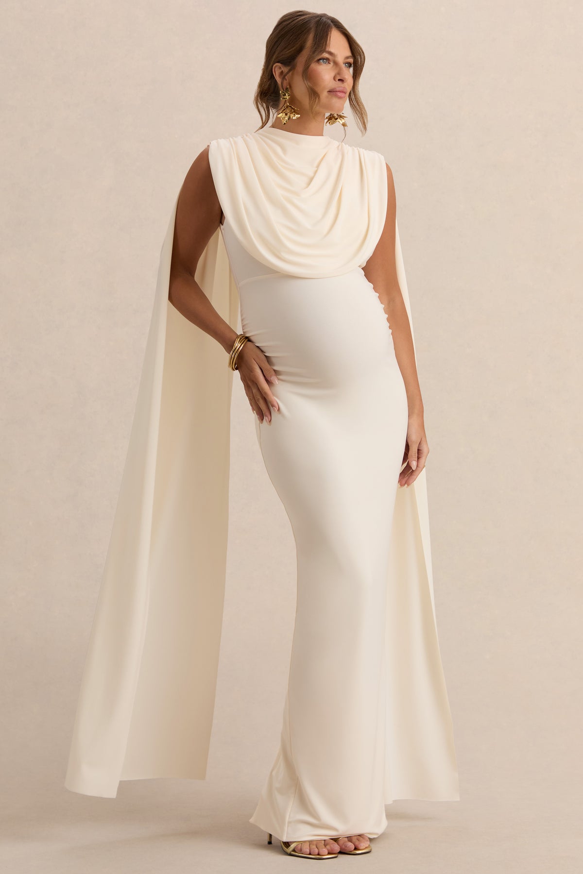 ECM_HR_CL138110111 - Belva Cream Round-Neck Maternity Maxi Dress With Cape Detail 1.jpg