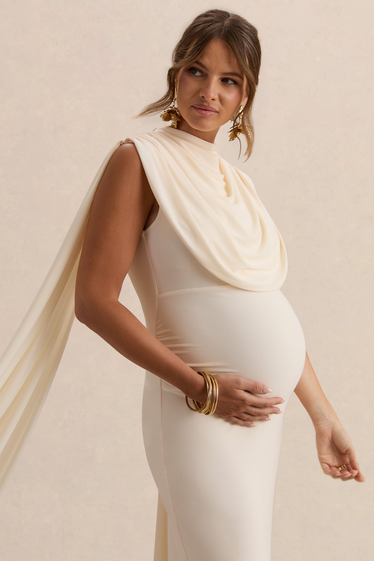 ECM_HR_CL138110111 - Belva Cream Round-Neck Maternity Maxi Dress With Cape Detail 2.jpg