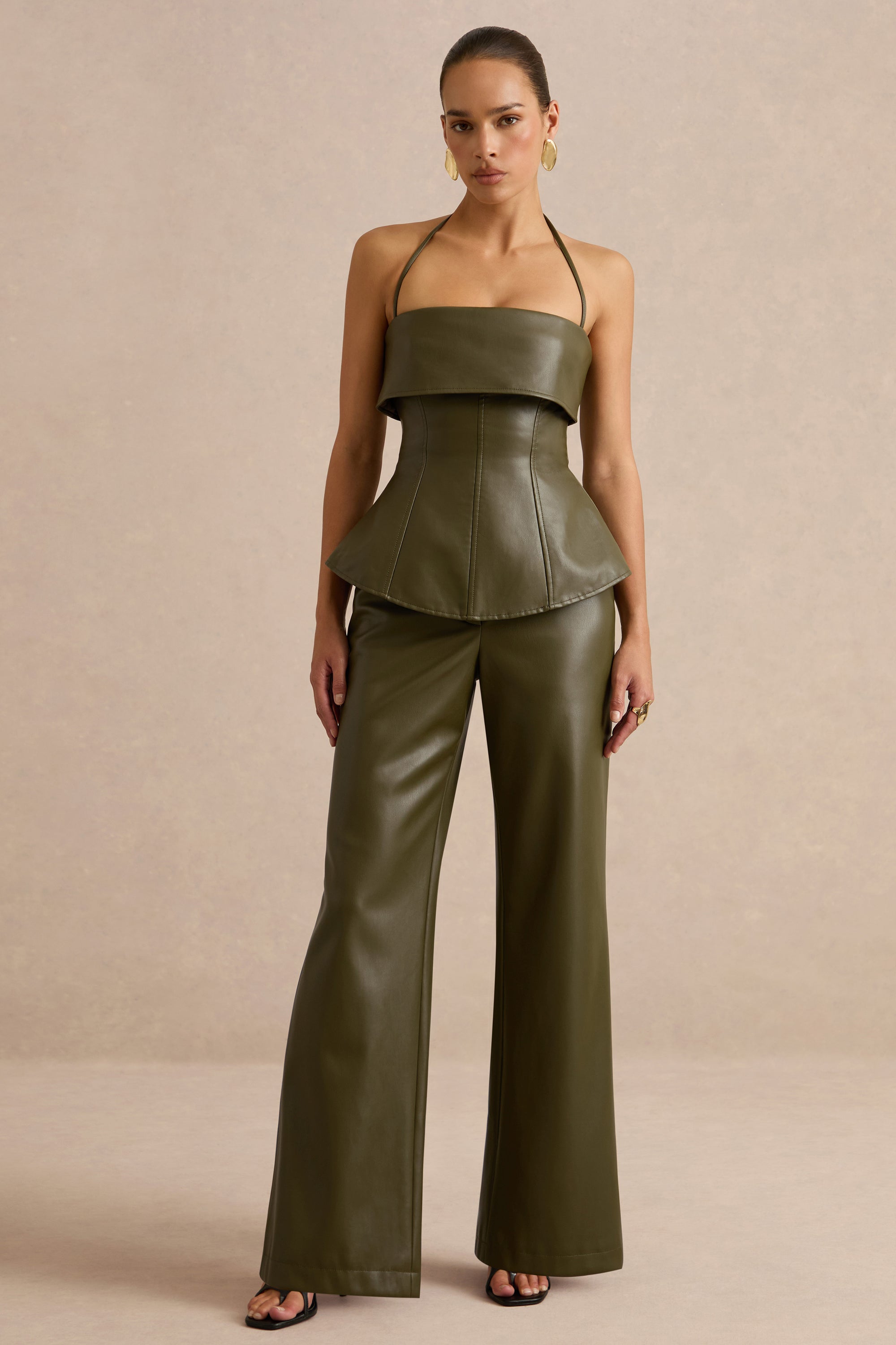 CL138271035 - Gaelina Khaki Straight-Leg Trousers0.jpg