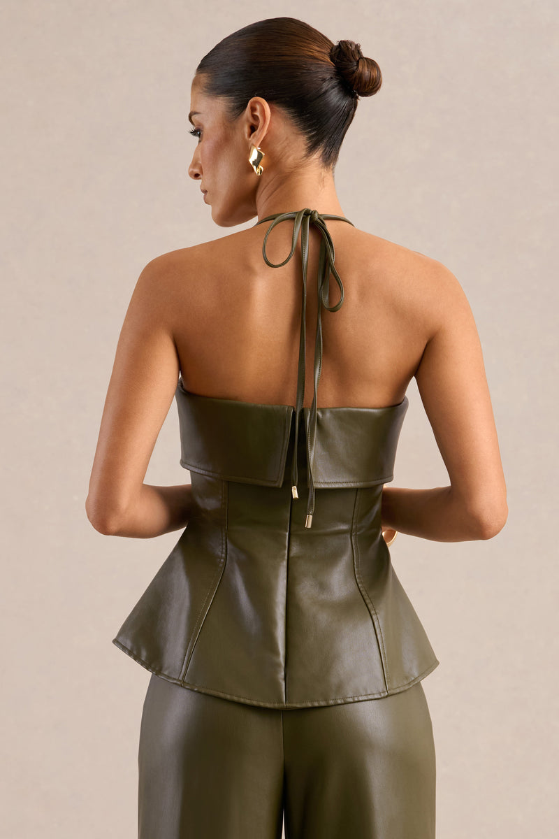 CL138273035 - Gaelina - Khaki Halter-Neck Tailored Top6.jpg