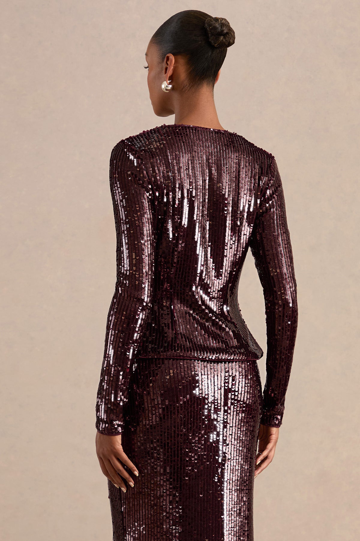 CL138344102 - Antea Burgundy Sequin V-Neck Front Tied Long Sleeve Top10.jpg