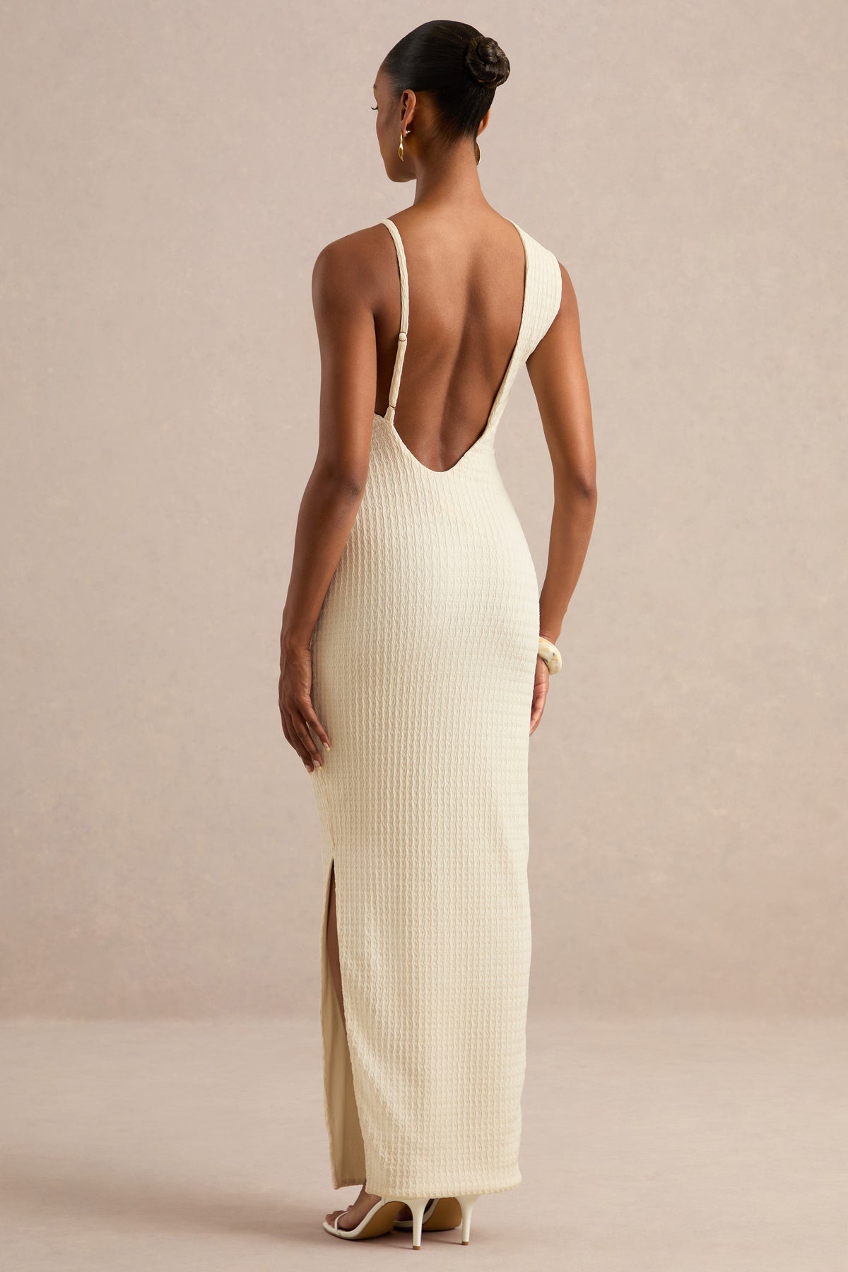 ECM_HR_CL138436111 - Ayari | Cream Asymmetric-Neck Maxi Dress With Draped Detail5.jpg