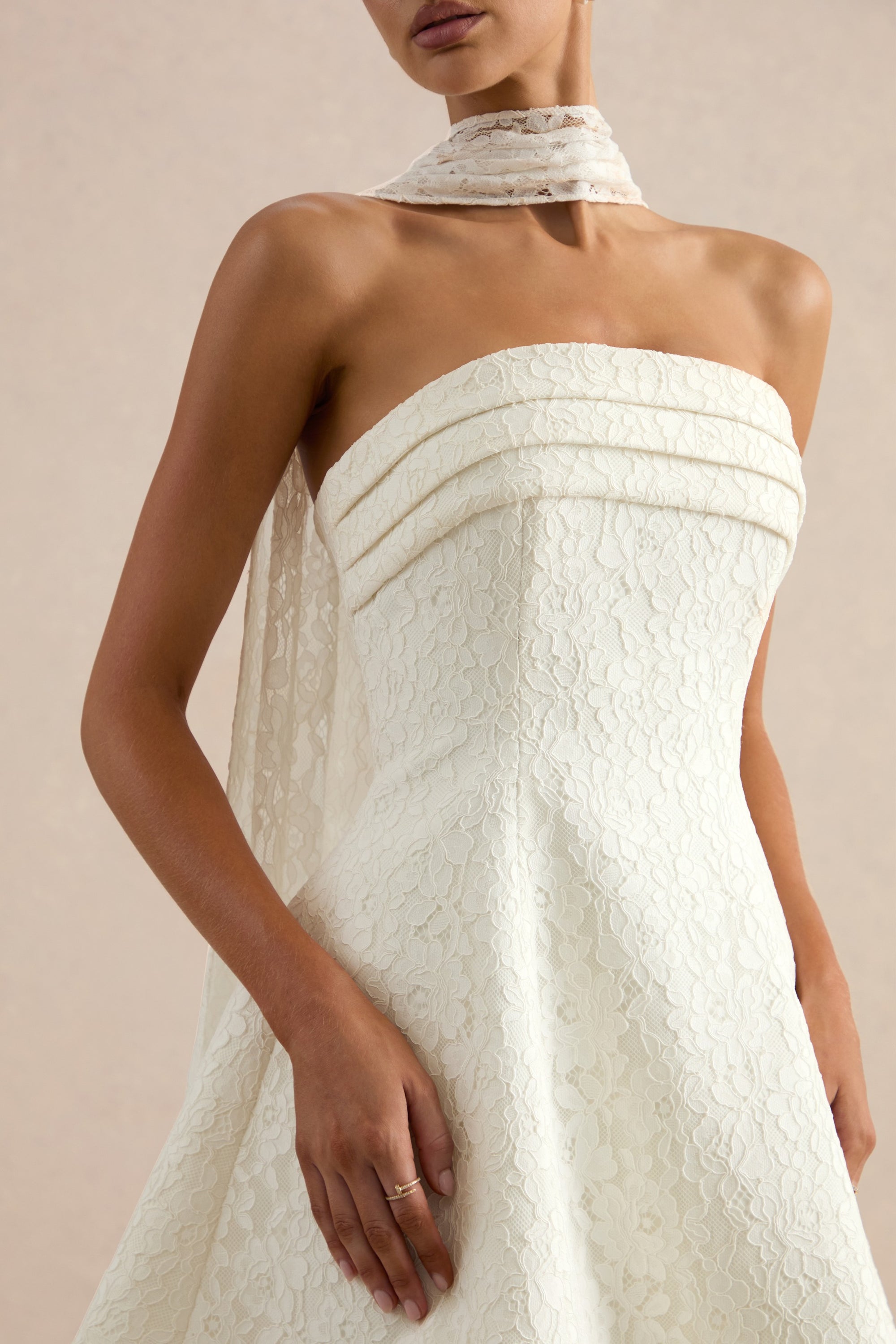 ECM_HR_CL138595110 - Taryna | White Lace Hair Bow + CL138454110 - Elvara | White Lace Bandeau-Neck Mini Dress With Scarf Detail 5.jpg