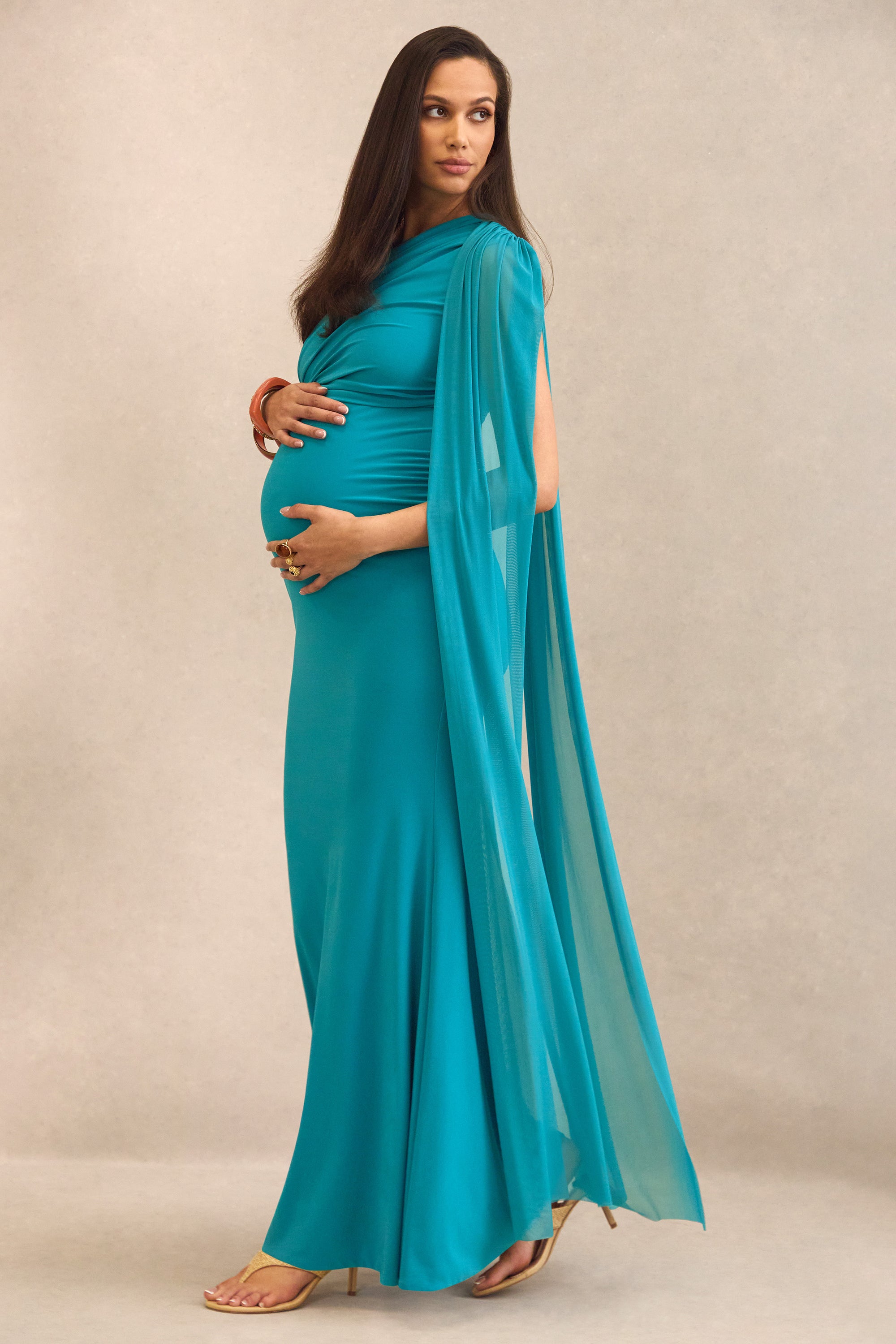CL138456012 - Aylena Turquoise Asymmetric-Neck Maternity Maxi Dress With Sash Detail5.jpg