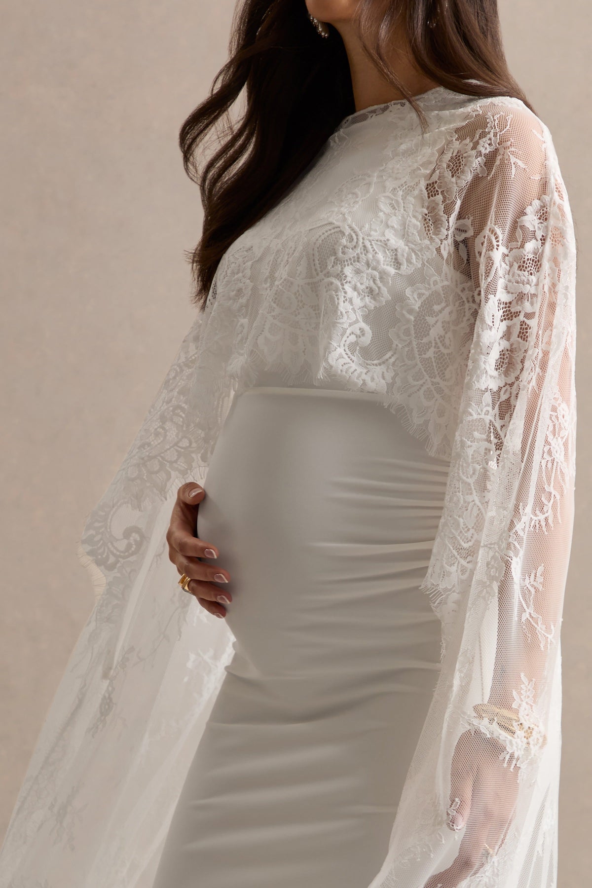 CL13847011008_ECM_HR_CL138641110---Camelina-_-White-Lace-Round-Neck-Cape-_-CL138470110---Camelina-_-White-Round-Neck-Maternity-Maxi-Dress-With-Lace-Cape-Detail7